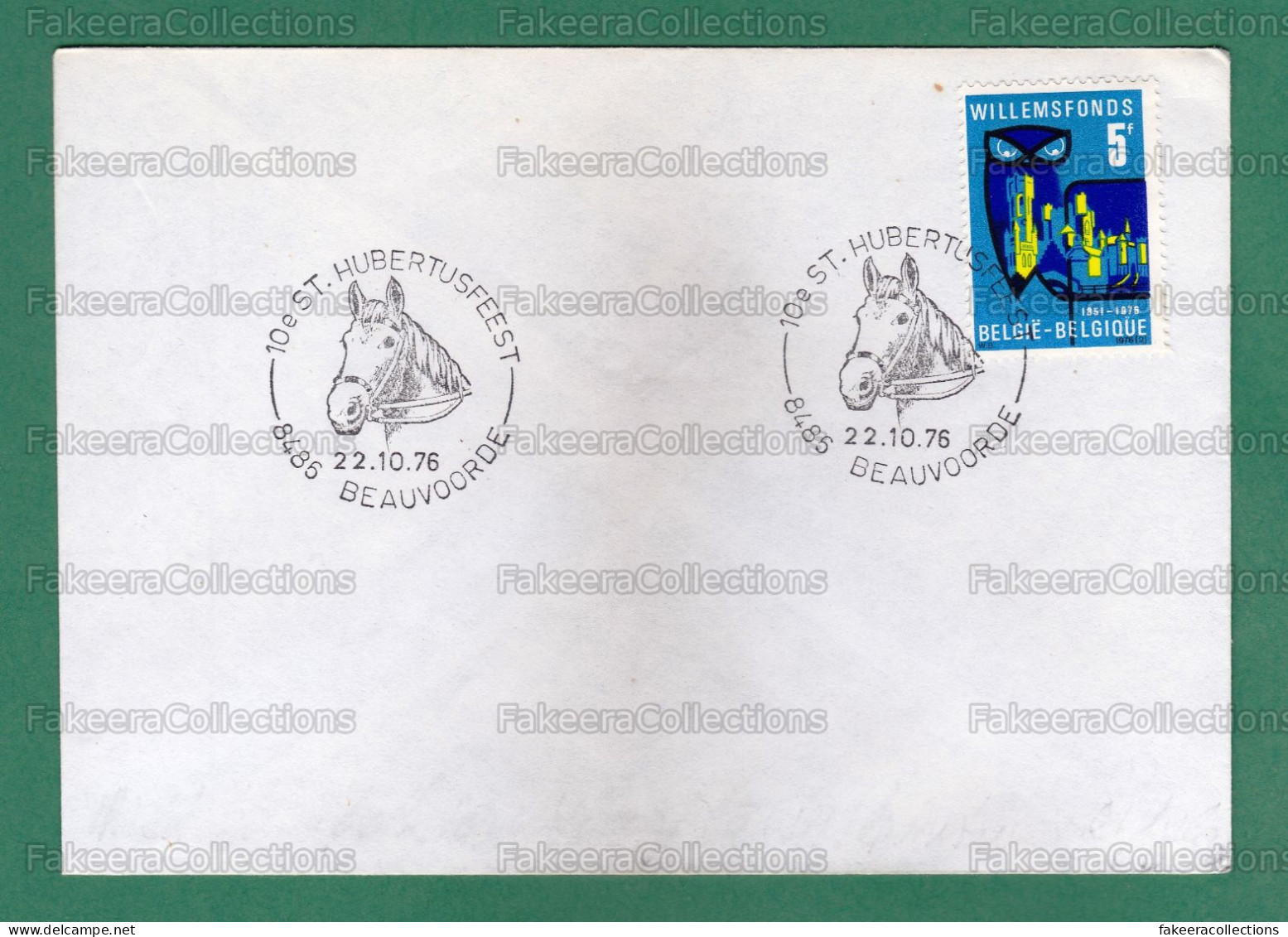 BELGIUM 1976 Belgique Belgien - Special HORSE Cancellation On Envelope - St. HUBERTUSFEEST , Horses - As Scan - Horses