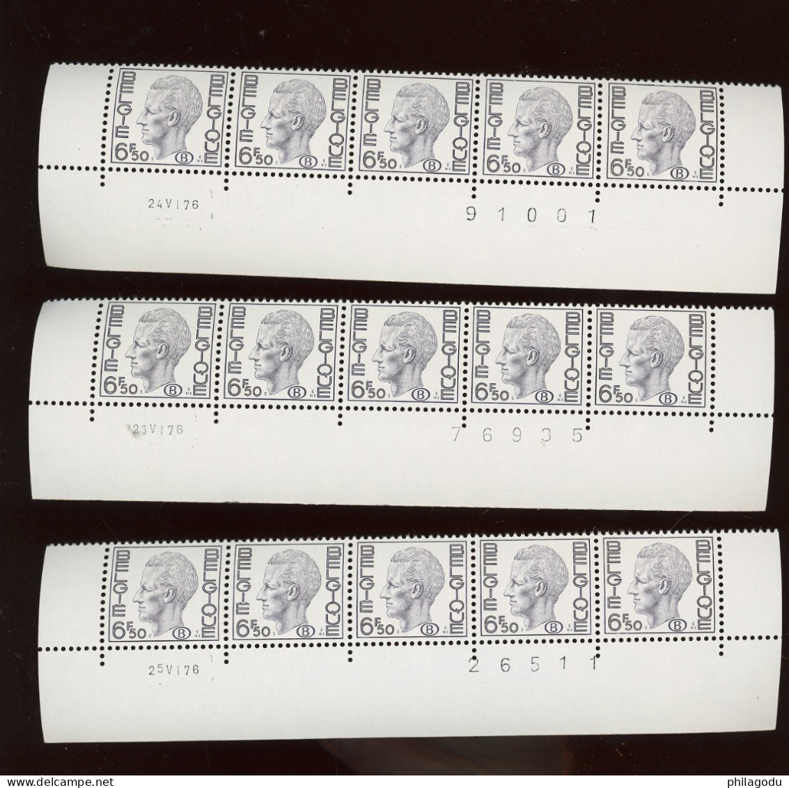 6F50 Service Dienst. POLY. 3 Dates Différentes En Bandes De 5 Ex. - 1970-1980 Elström