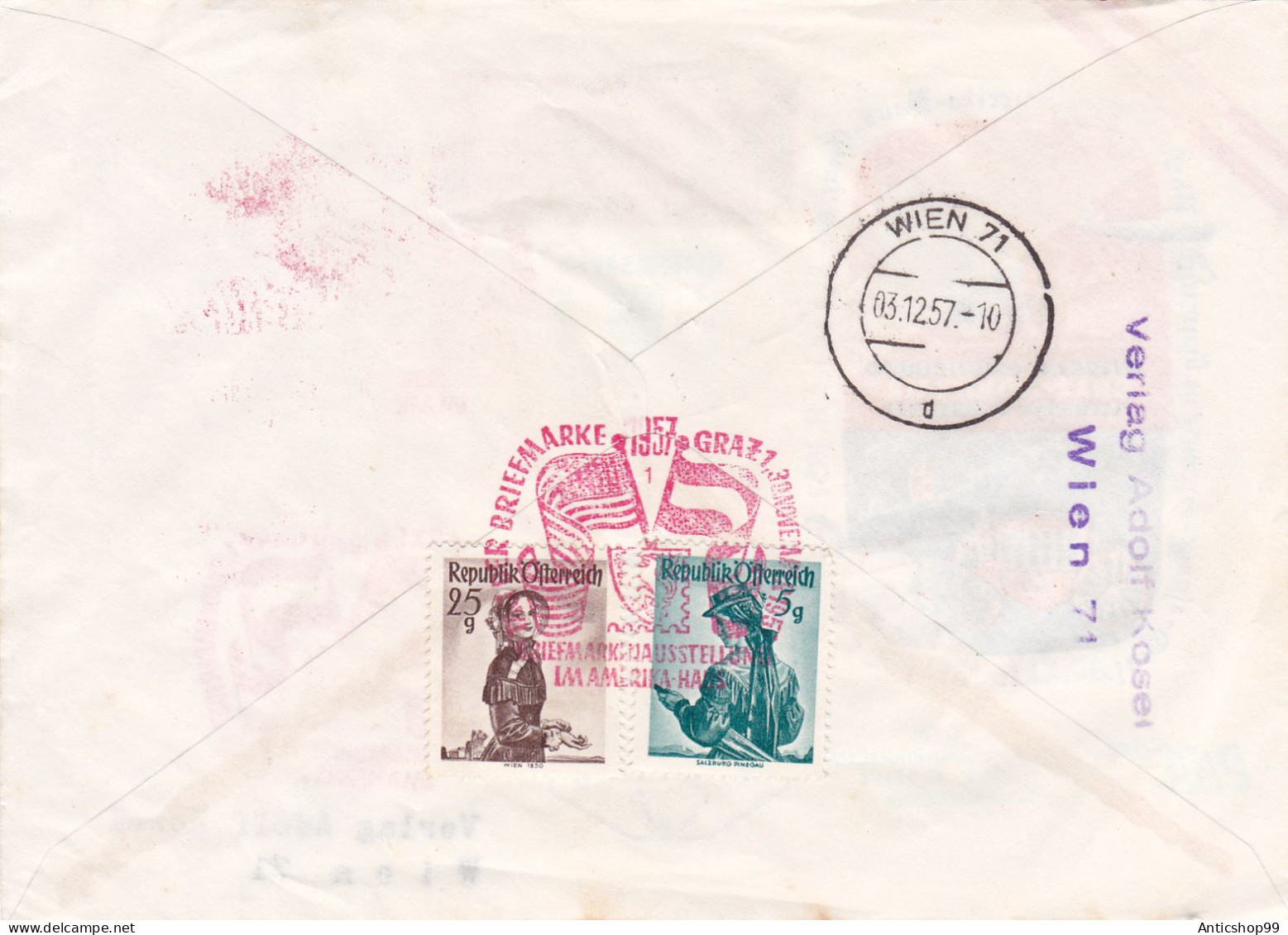 BUS, CAR ,CHAISE ,    COVERS FDC   1957  AUSTRIA - Andere (Aarde)