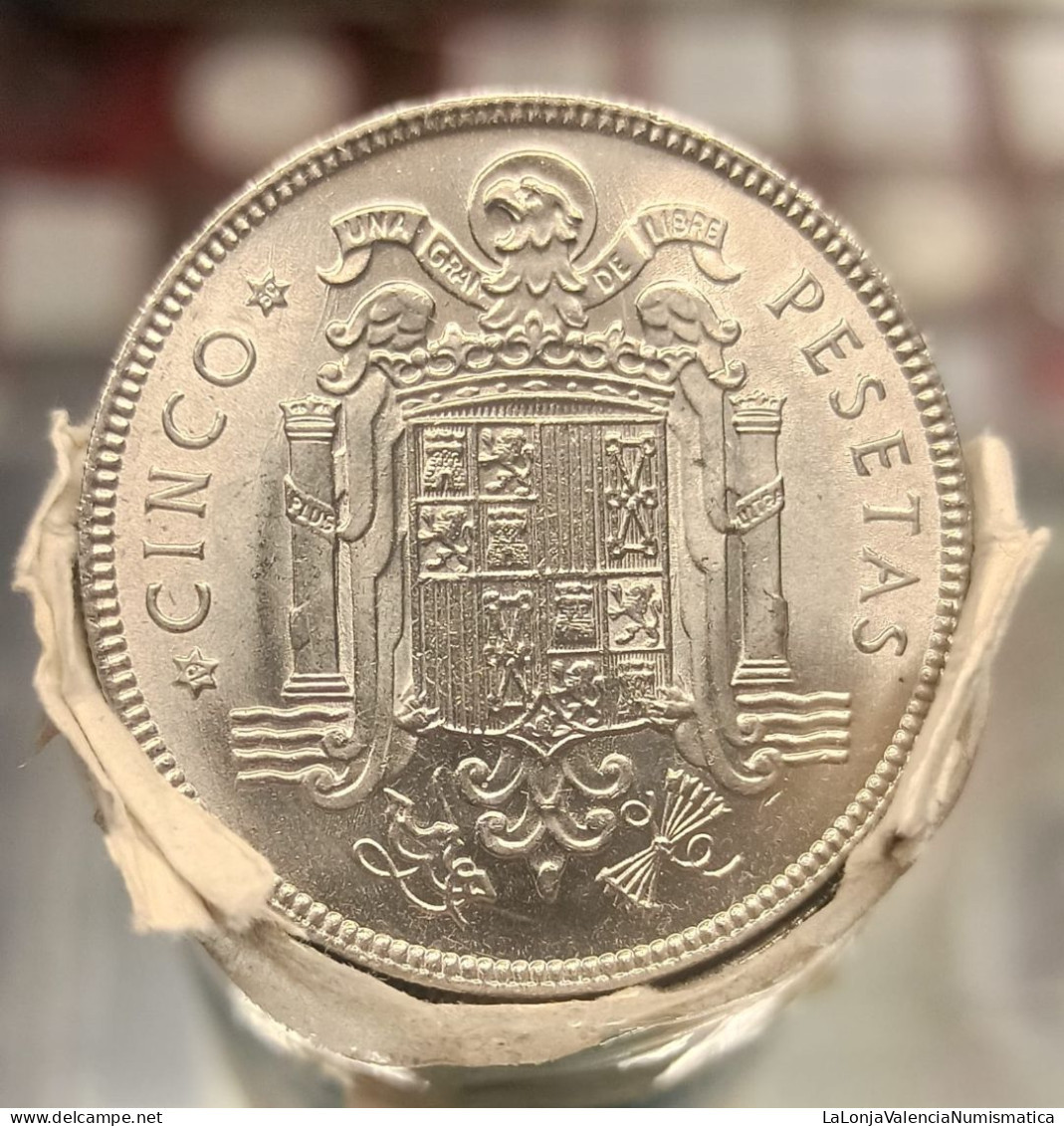 España Spain 5 Pesetas Franco (Duro Grande/Cabezón) 1949 *50 Km 778 Sc Unc - 5 Pesetas