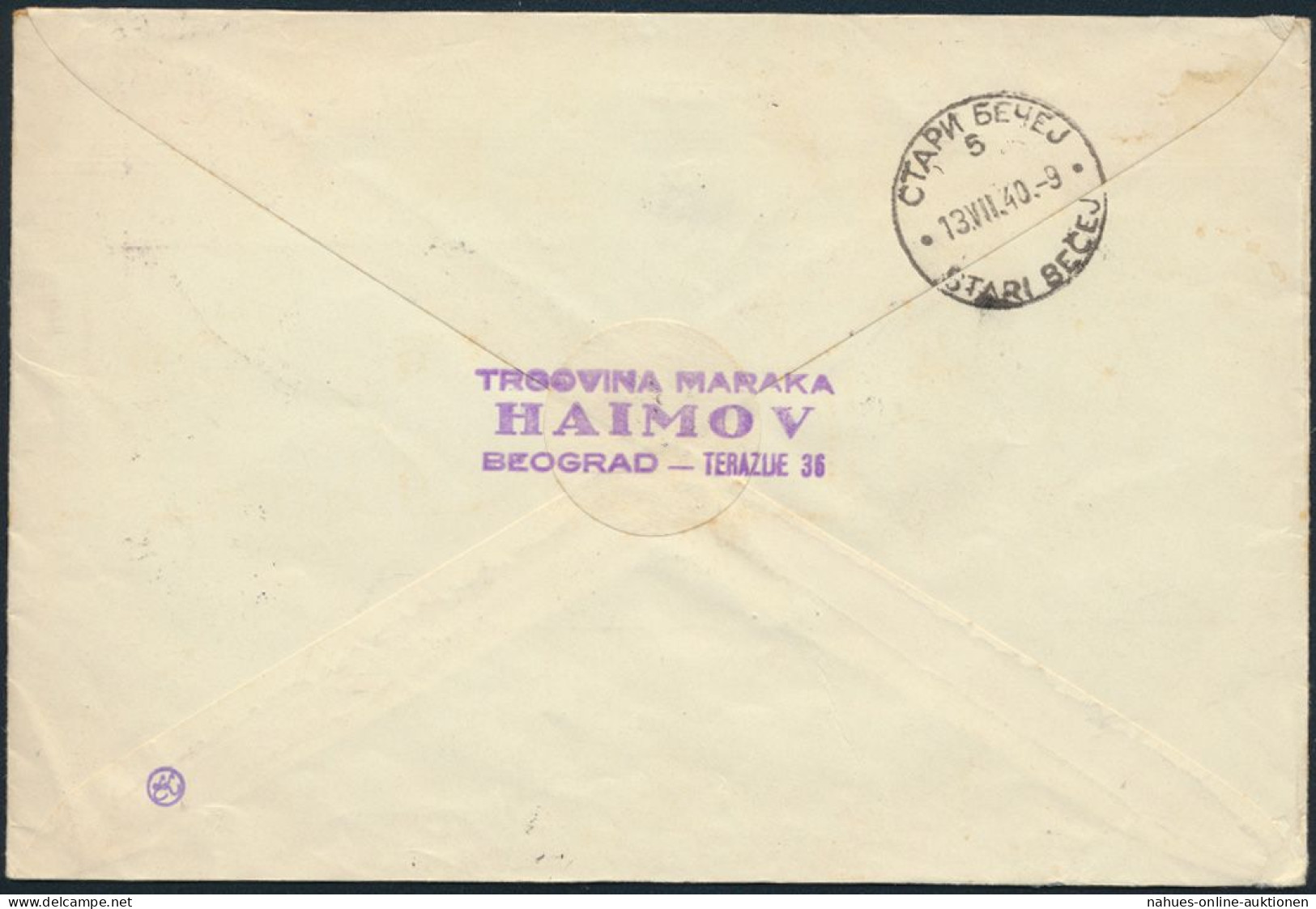 Jugoslawien R-Brief MIF 395+418-421 Belgrad Nach St. Becej - Briefe U. Dokumente