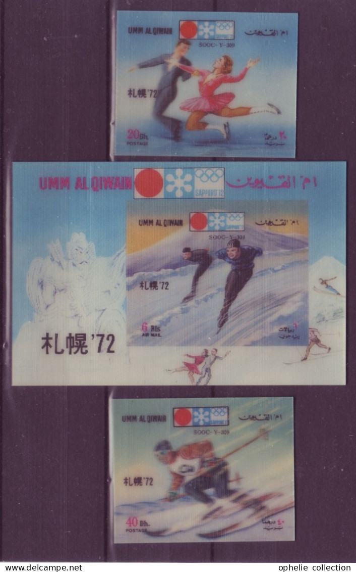 Asie - Umm Al Qiwain - Sapporo'72 - Olympic Winter Games - BLF + 2 Timbres - 6881 - Umm Al-Qaiwain