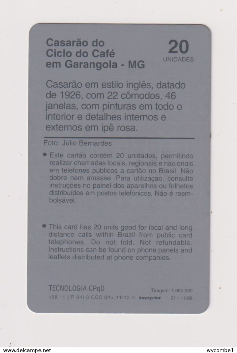 BRASIL -  Coffee House Garangola Inductive Phonecard - Brasil