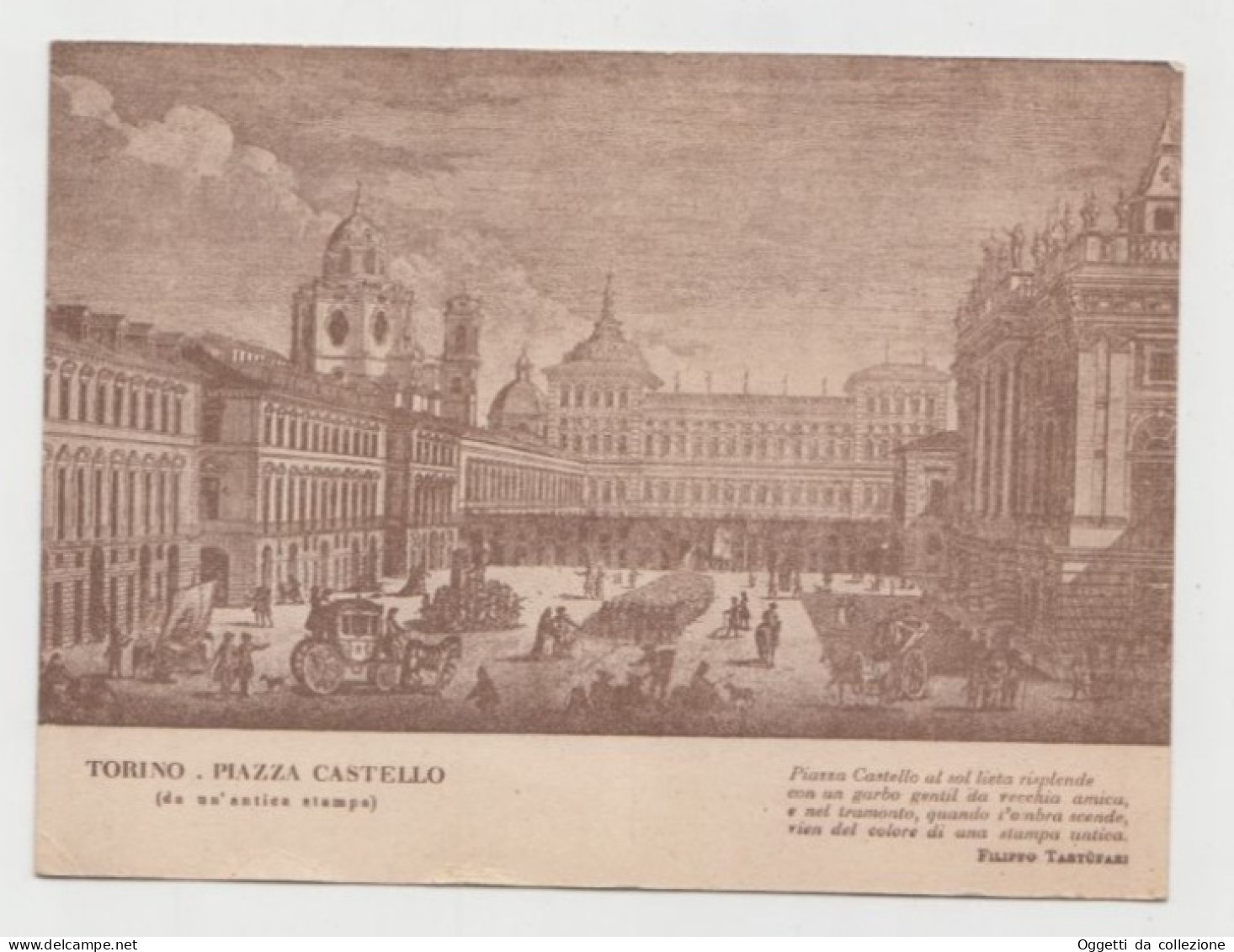 TORINO, PIazza Castello ( Da Un'antica Stampa)  - Cartolina - N.viagg. - (1320) - Orte & Plätze