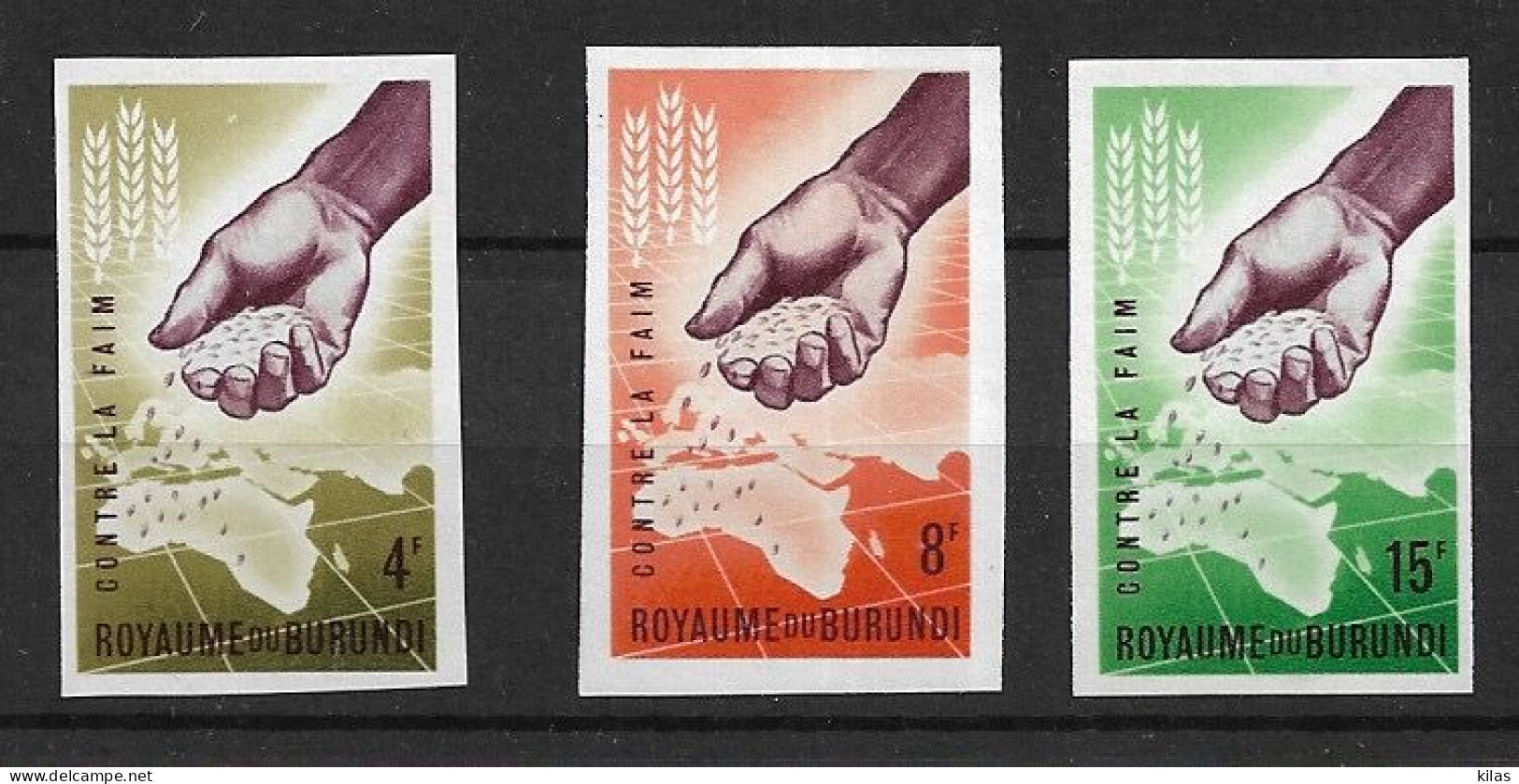 BURUNDI 1963 WORLDWIDE CAMPAIGN AGAINST HUNGRY Imperforated MNH - Nuevos