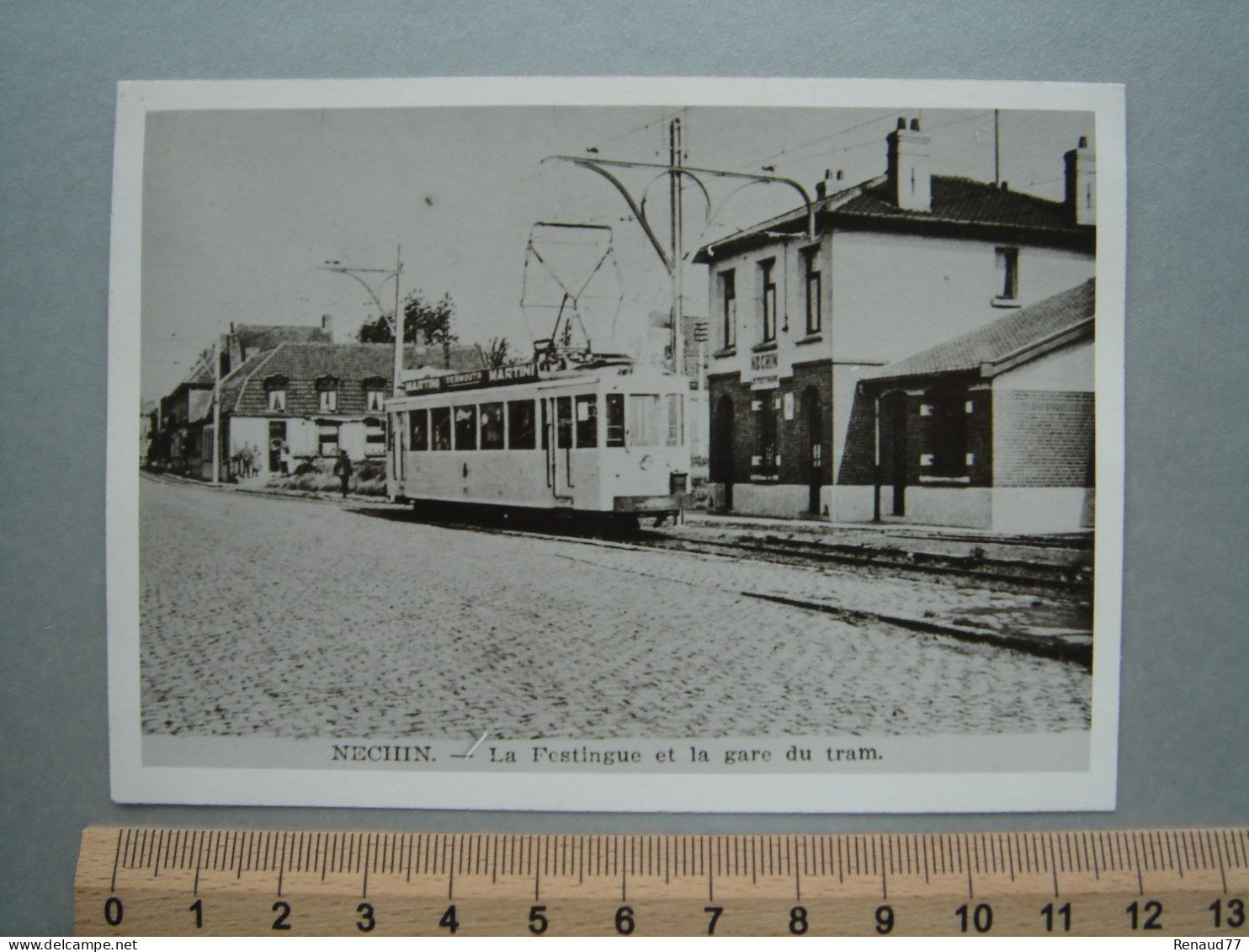 Photo - NECHIN - La Festingue Et La Gare Du Tram - Tram - Tramway - Estaimpuis