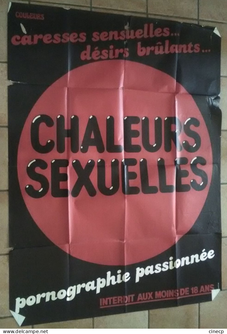 AFFICHE CINEMA FILM CHALEURS SEXUELLES 1970 ? AFFICHE TEXTE PORNOGRAPHIE - Plakate & Poster