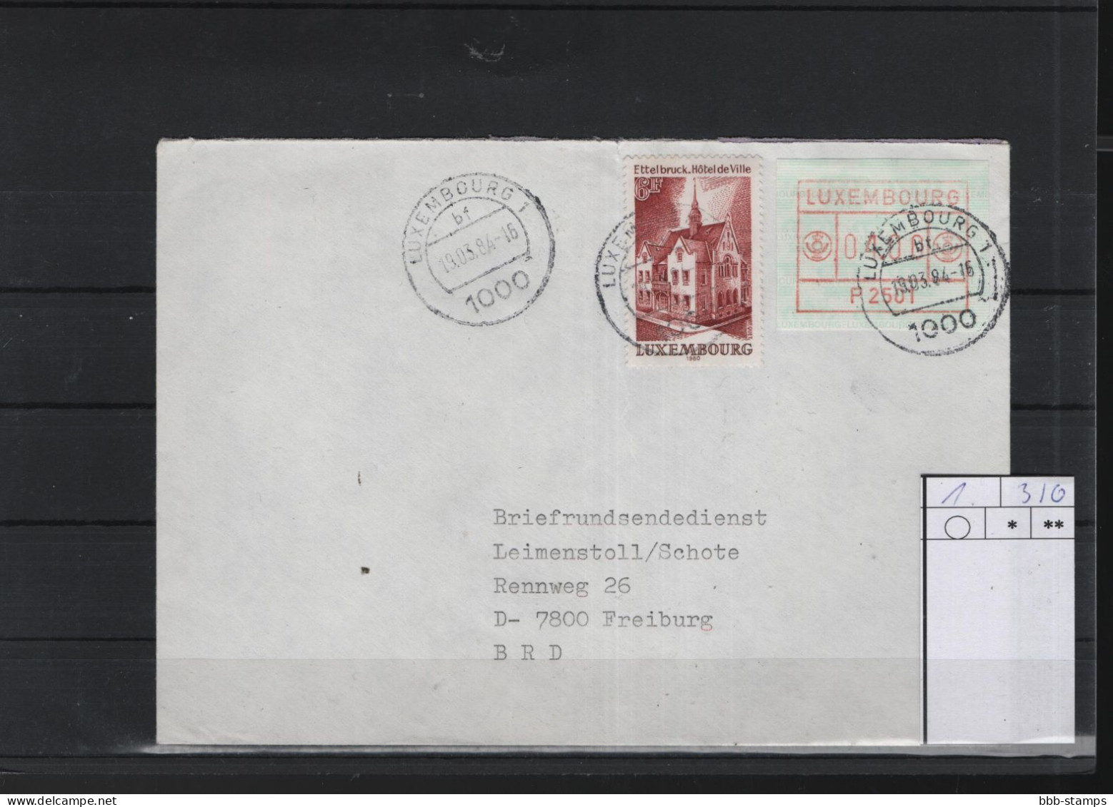 Luxemburg Michel Cat.No. Cover ATM 1 Mixed - Automatenmarken