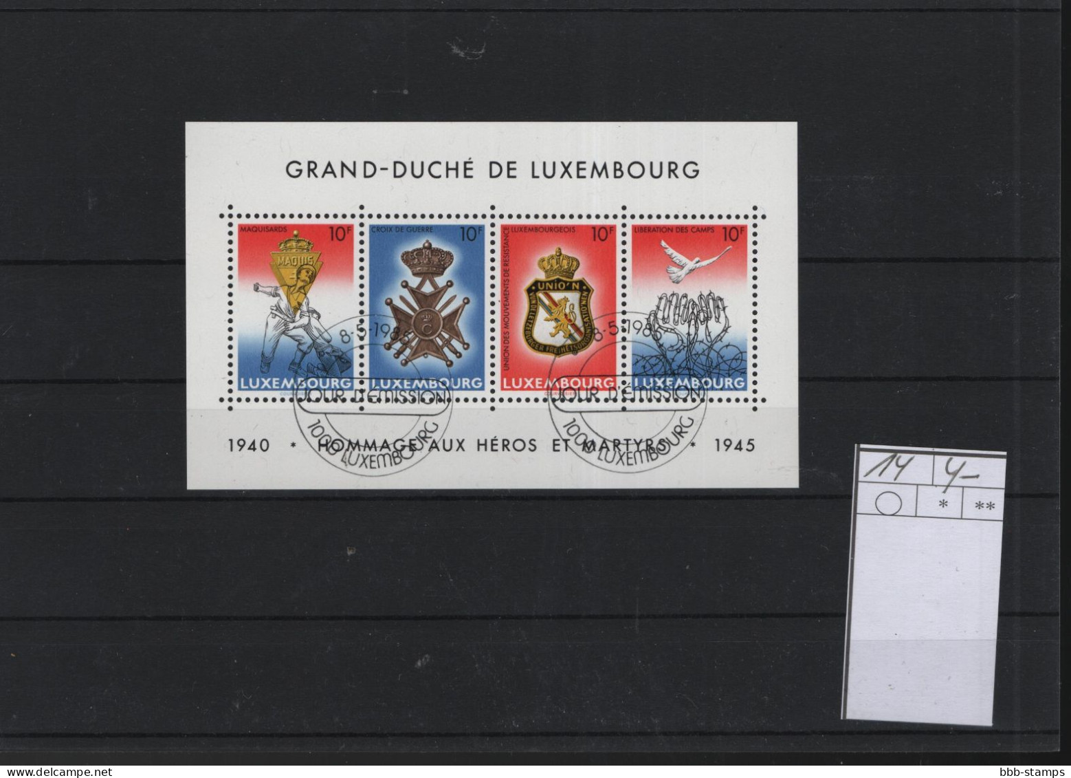 Luxemburg Michel Cat.No.  Sheet Used 14 - Blocs & Feuillets