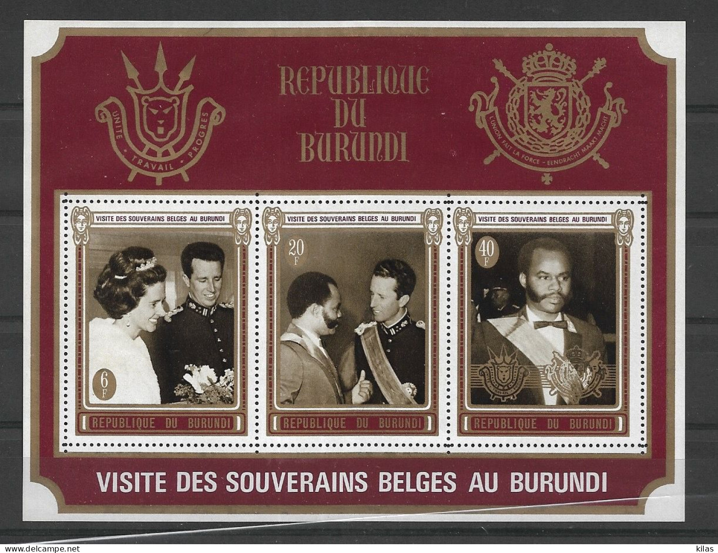 BURUNDI 1970 Visit The Soberanos Of Bélgica In Burundi MNH - Blocks & Sheetlets