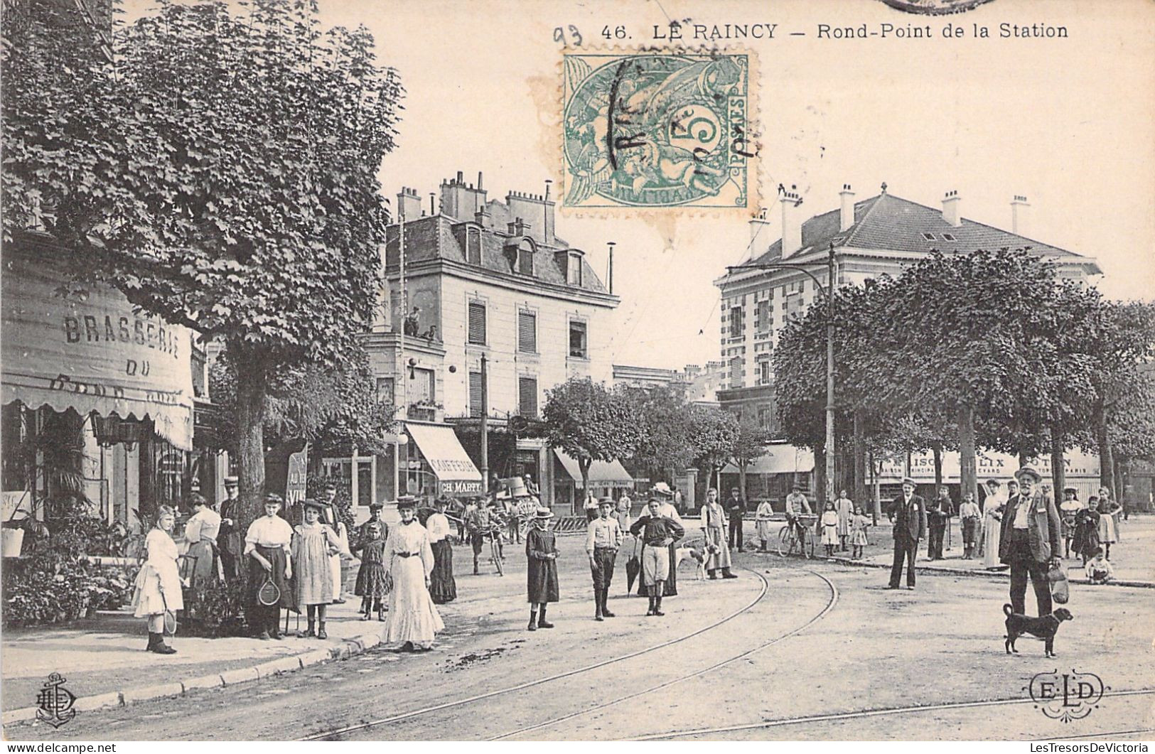 FRANCE - Le Raincy - Rond Point De La Station - Brasserie Du Rond Point - Animé - Carte Postale Ancienne - Le Raincy