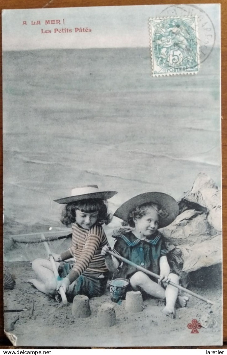 Lot De 6 CPA - A LA MER ! Les Petits Pâtés - Enfants - Ecrites - Collections, Lots & Series