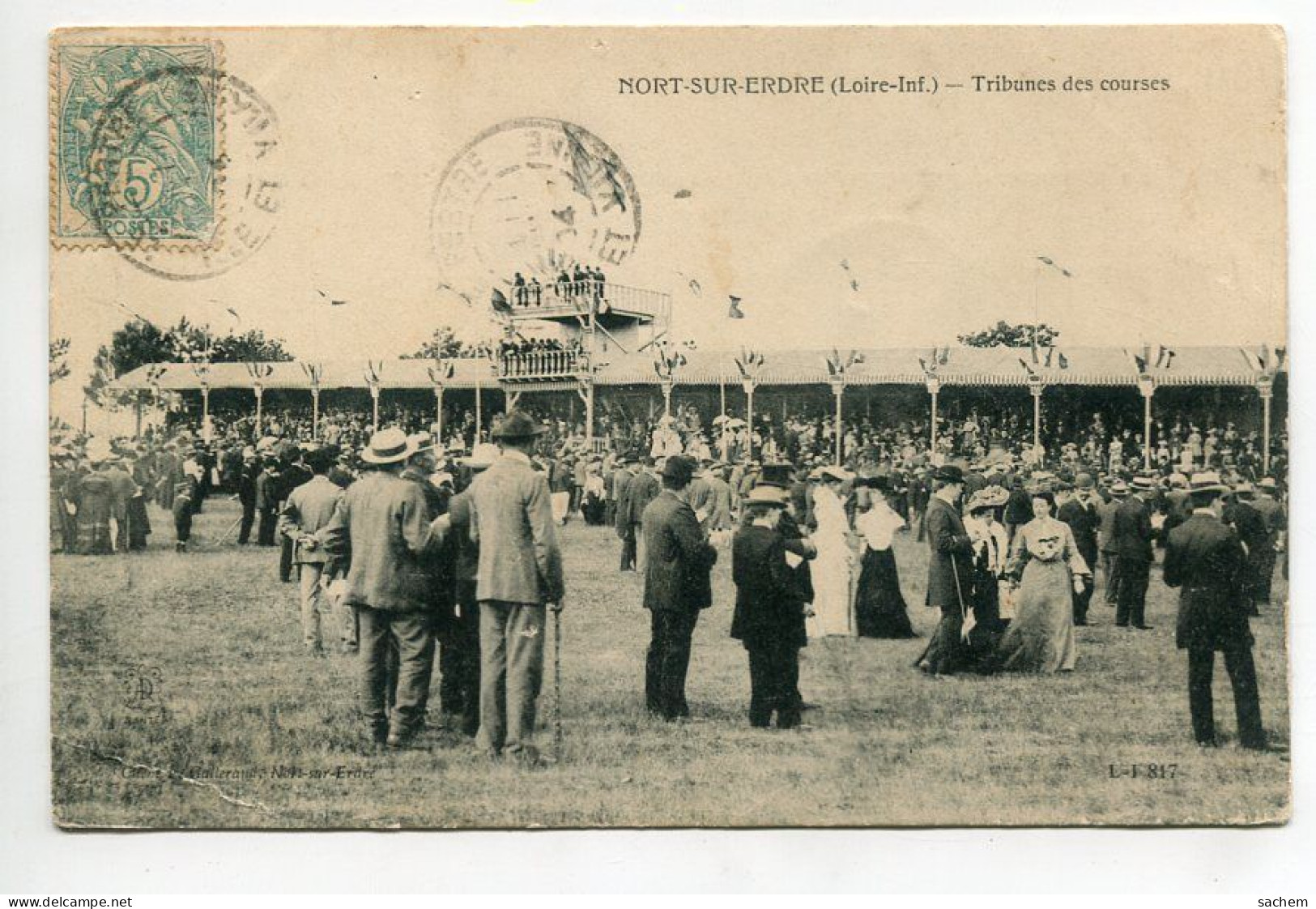 44 DEP 431 NORT Sur ERDRE Tribune Jour  Courses De Chevaux 1904 écrite Timb - Nort Sur Erdre