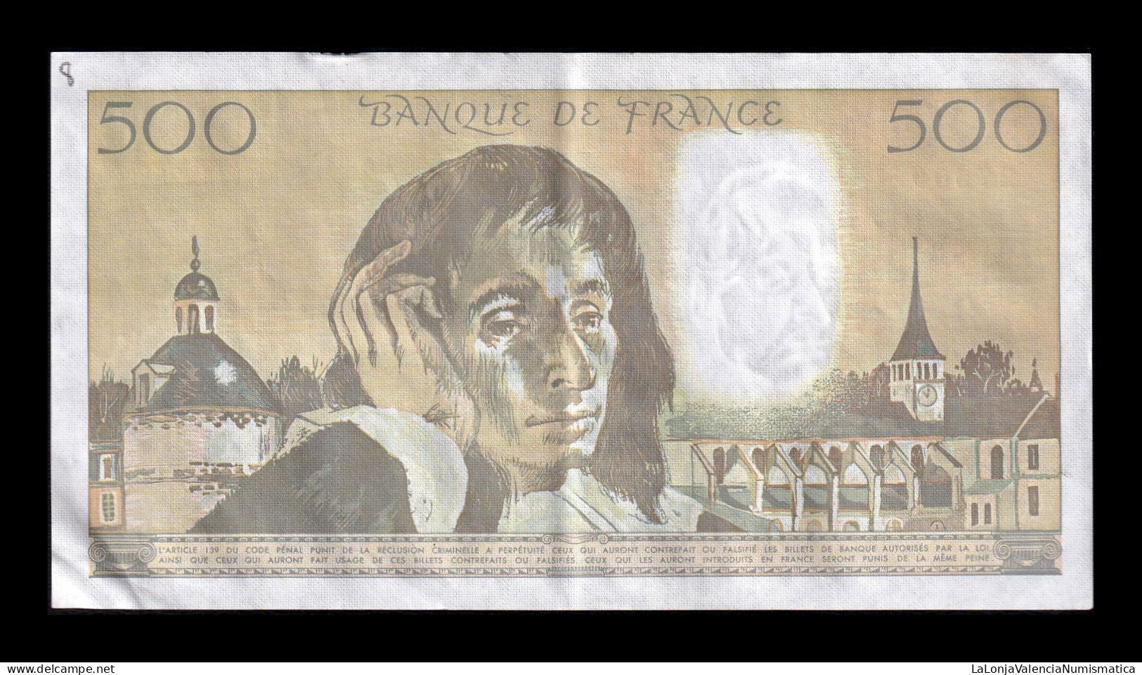 Francia France 500 Francs Pascal 1989 Pick 156g Mbc/Ebc Vf/Xf - 500 F 1968-1993 ''Pascal''