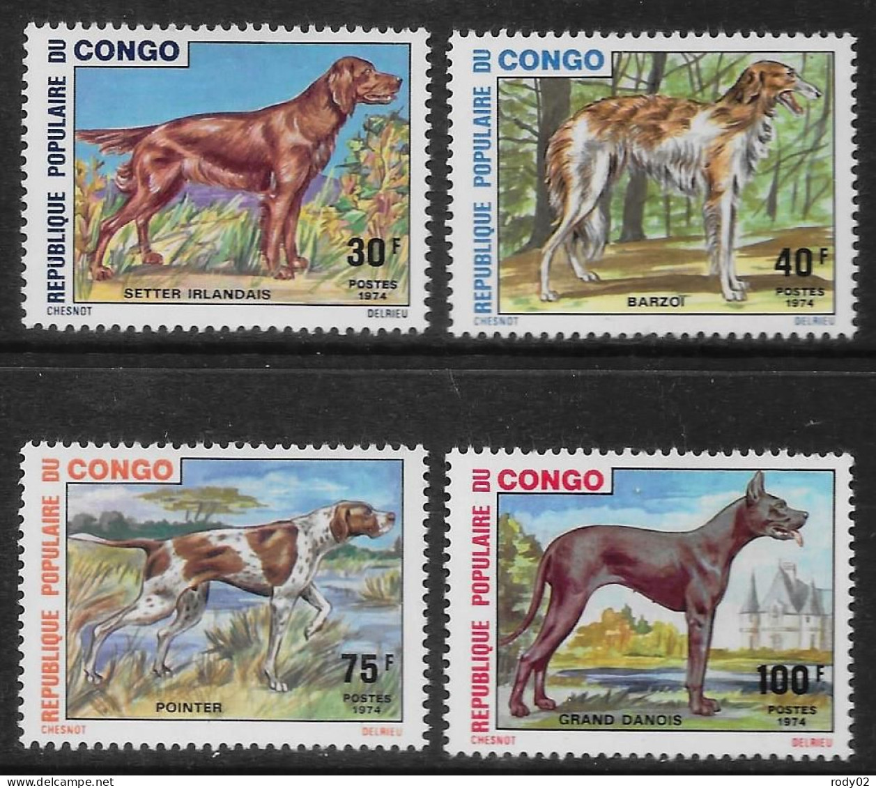 CONGO - CHIENS - N° 347 A 350 - NEUF** MNH - Honden