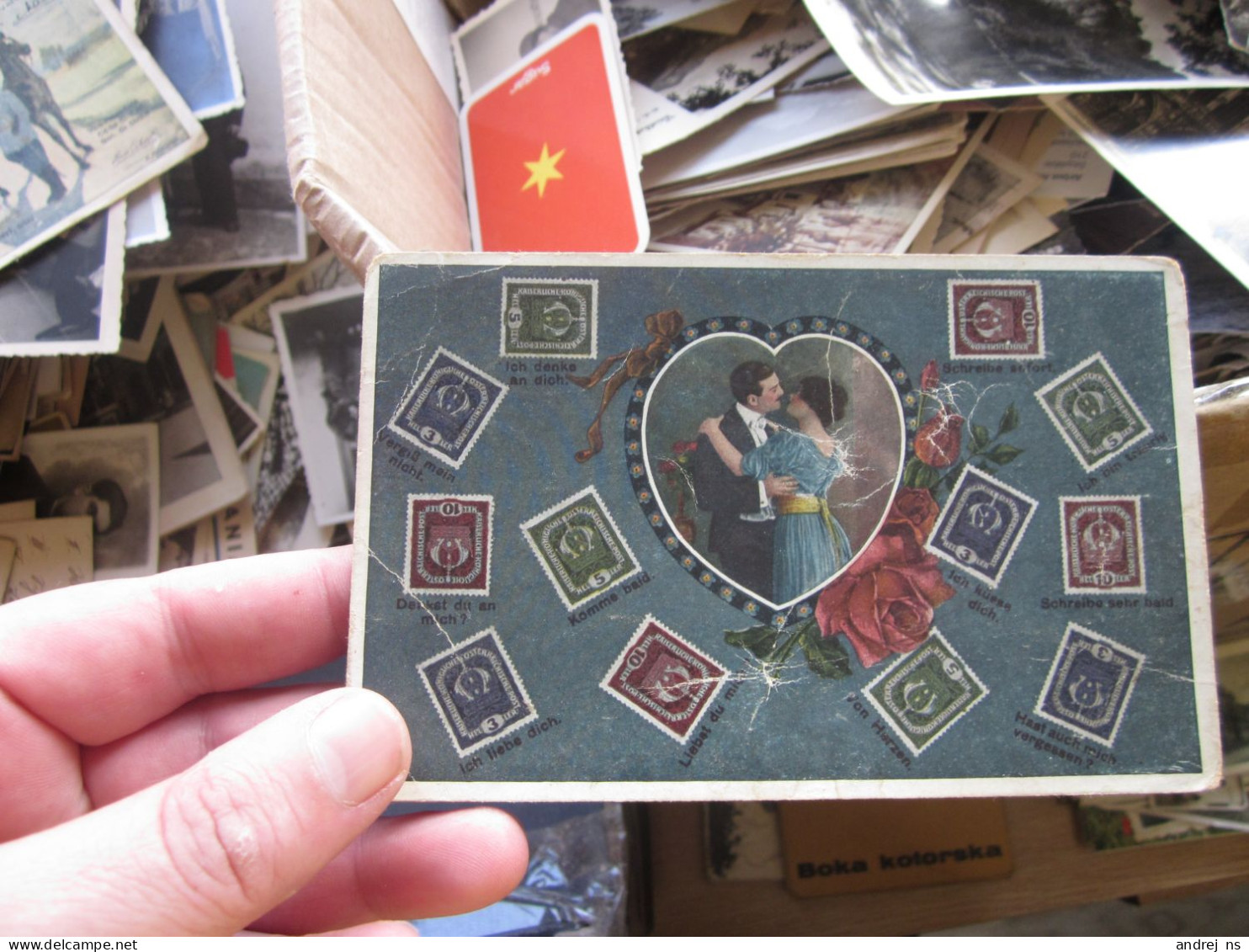 Stams Austria Couples Romantic In The Heart Old Postcards - Francobolli (rappresentazioni)