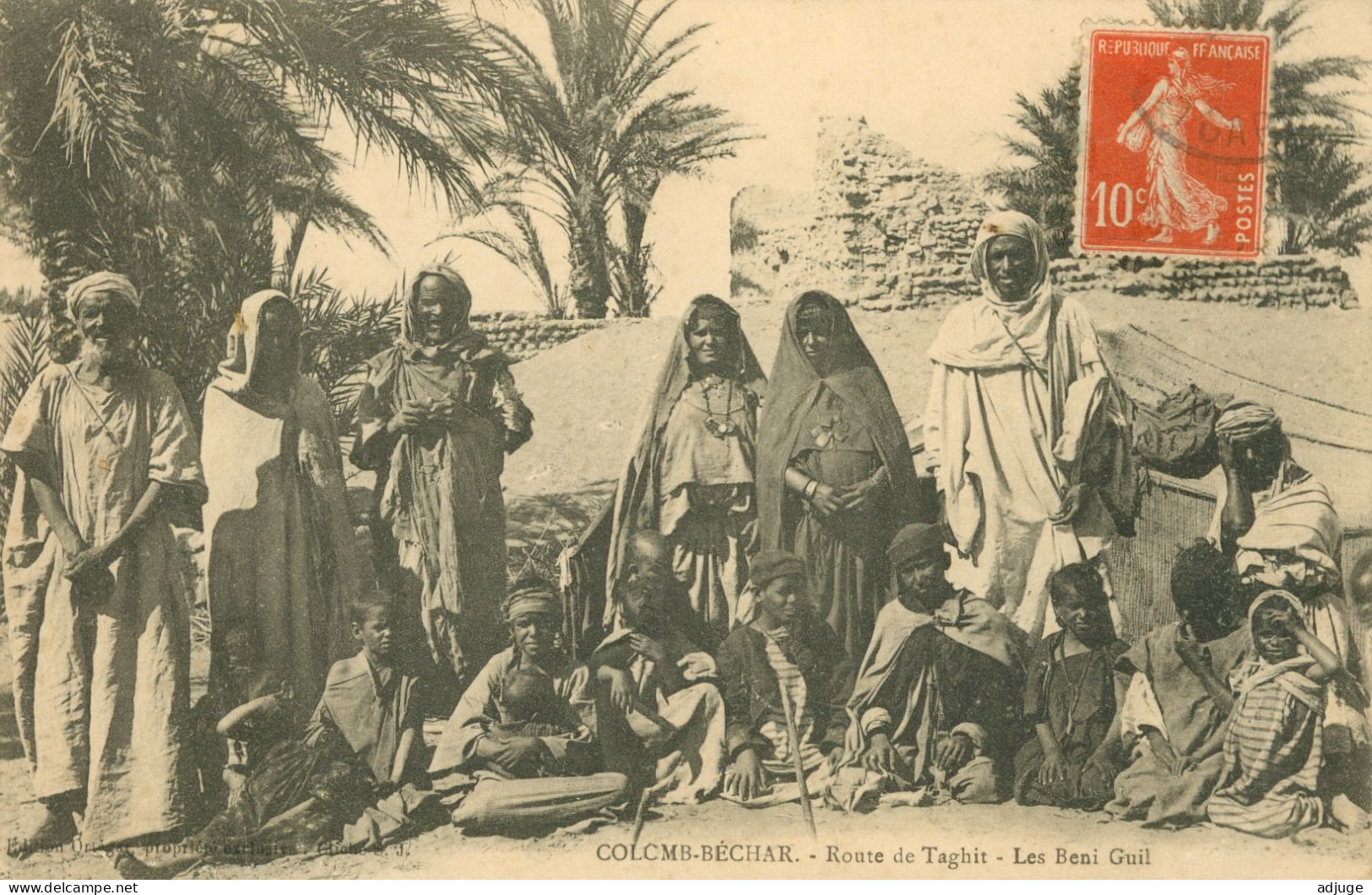 CPA - Algérie -COLOMB-BÉCHAR _ Route De Taghit - Les Beni Guil * EdiT. Ortegat - 1913 * - Bechar (Colomb Béchar)