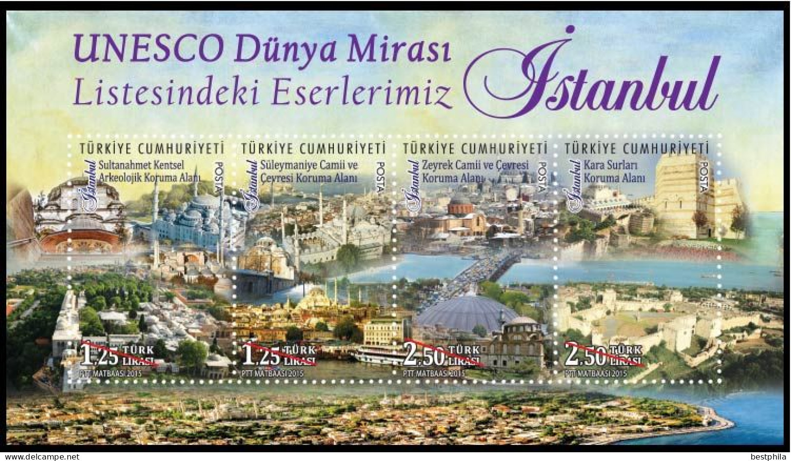 Turkey, Türkei - 2015 - Our Works In UNESCO"s World Heritage List (İstanbul) - 1.Mini S/Sheet ** MNH - Ungebraucht