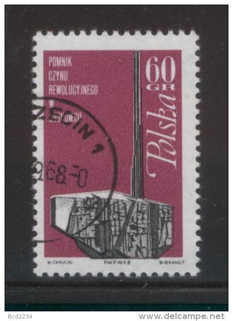 POLAND 1968 MONUMENT TO REVOLUTIONARIES SOSNOWIEC USED RUSSIAN REVOLUTION COMMUNISM SOCIALISM - Oblitérés