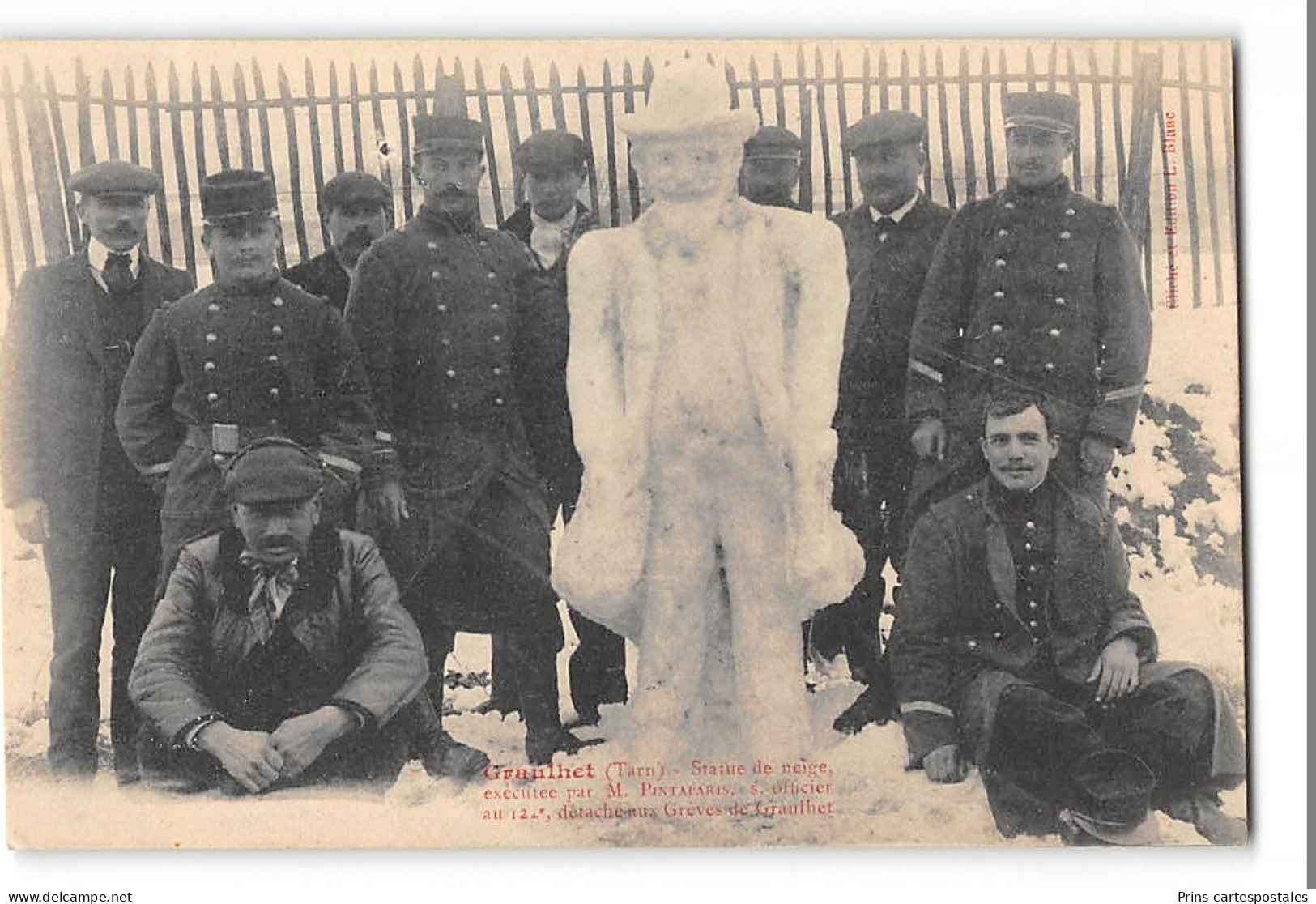 CPA 81 Grève De Graulhet Statue De Neige Exécutée Par M Pintaparis Officier Du 12eme Détaché Aux Grèves - Graulhet