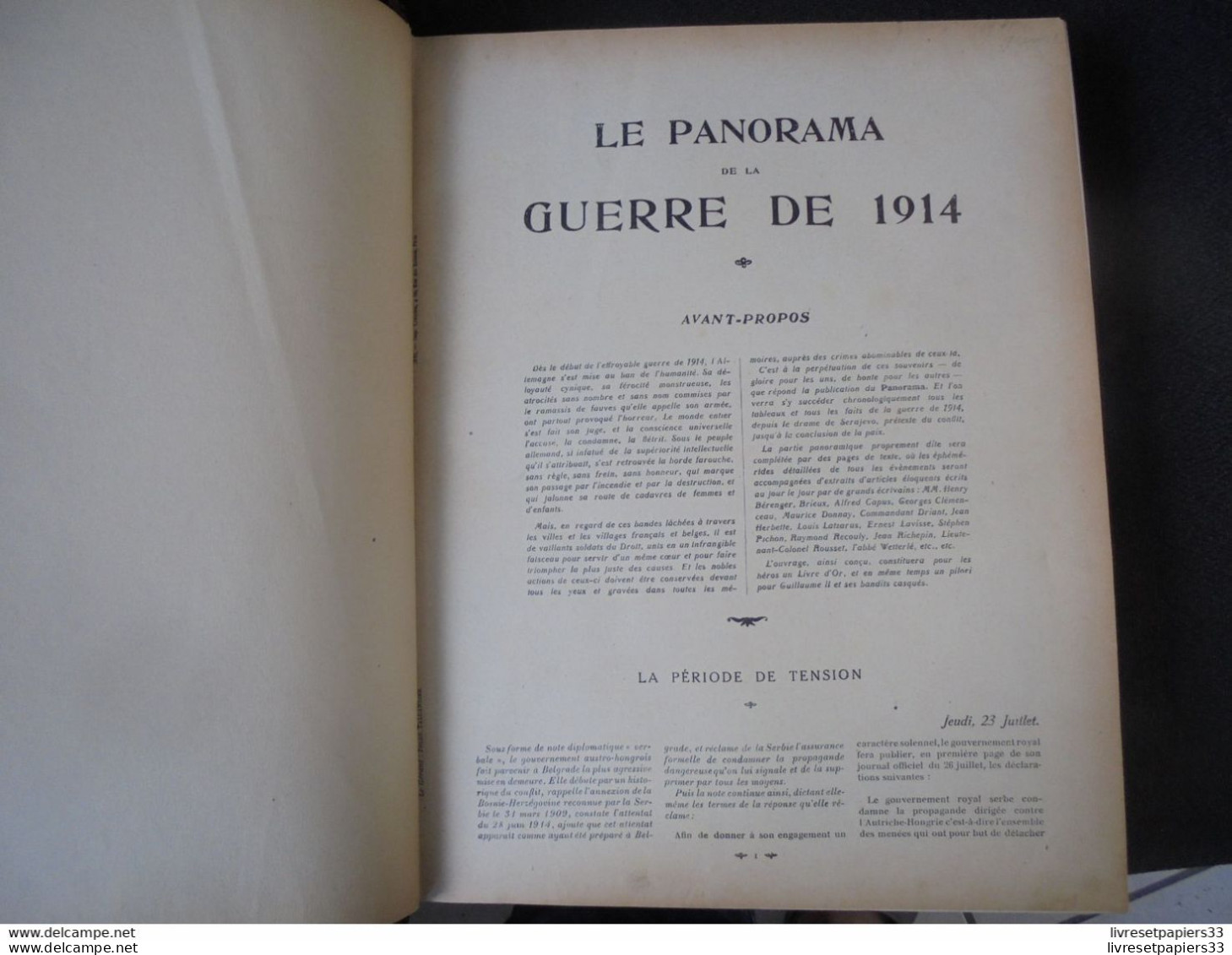 LE PANORAMA DE LA GUERRE DE 1914 - Francese