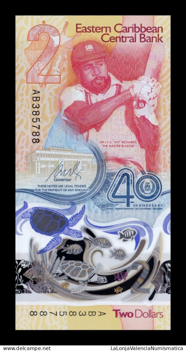 Estados Del Caribe East Caribbean 2 Dollars Commemorative 2023 (2024) Pick 61 New Polymer Sc Unc - Caribes Orientales