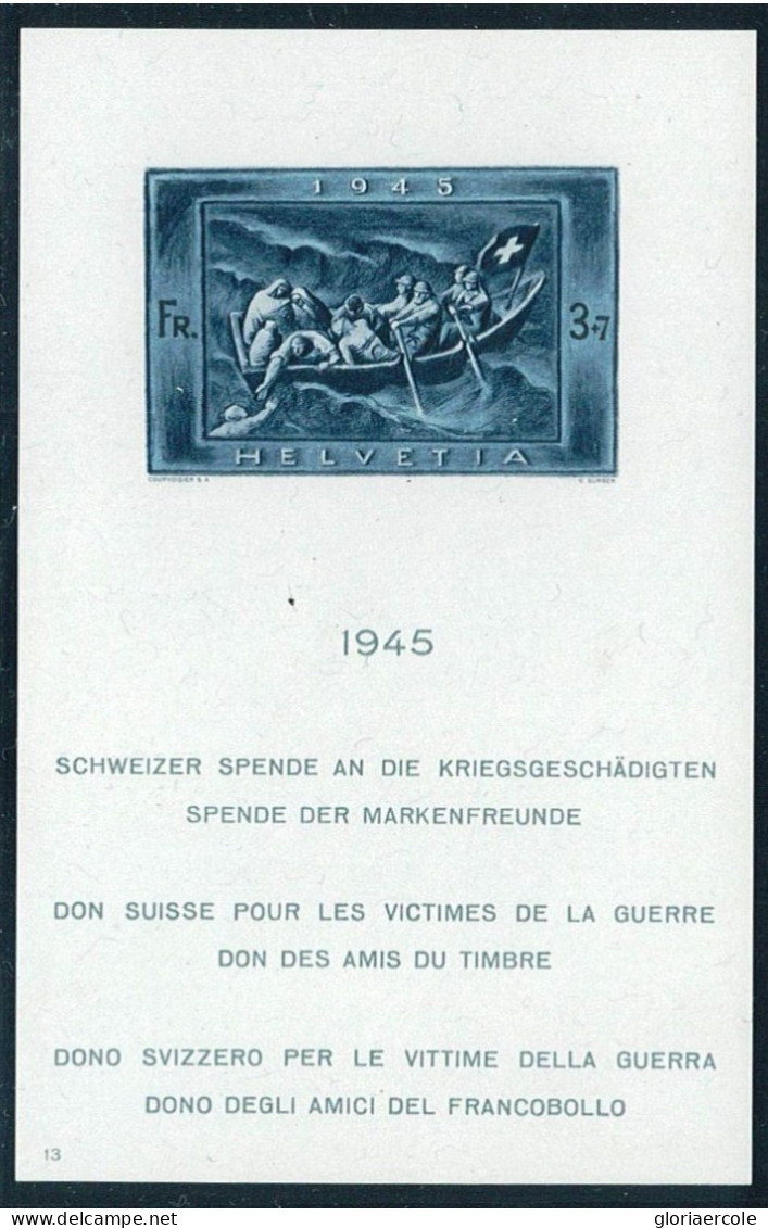 P2722 - SWITZERLAND CAT. W 18 S/S 1945 FOR THE WAR VICTIMS. MNH - Unused Stamps