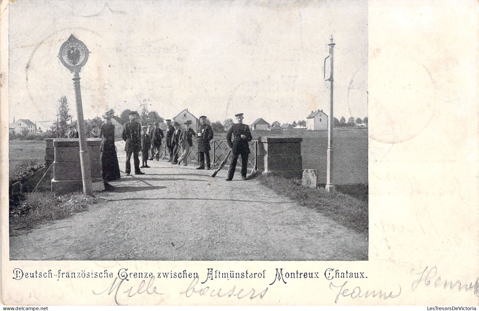 MILITARIA - Guerre - Deutsch Franzosische Grenze Zwischen Montreux Chataux - Frontiere - Carte Postale Ancienne - Other Wars