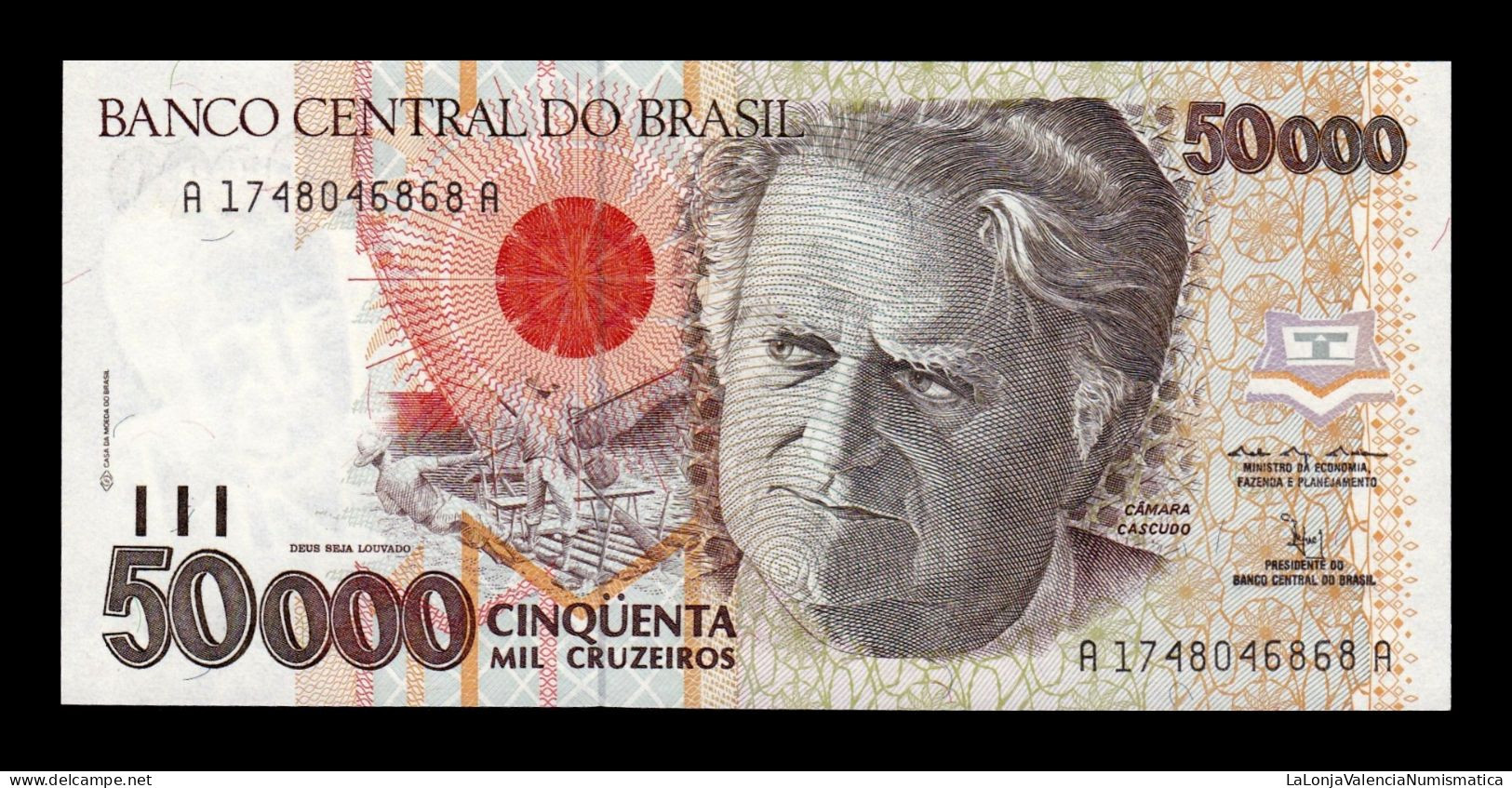 Brasil Brazil 50000 Cruzeiros ND (1991-1993) Pick 234 Sc Unc - Brasilien