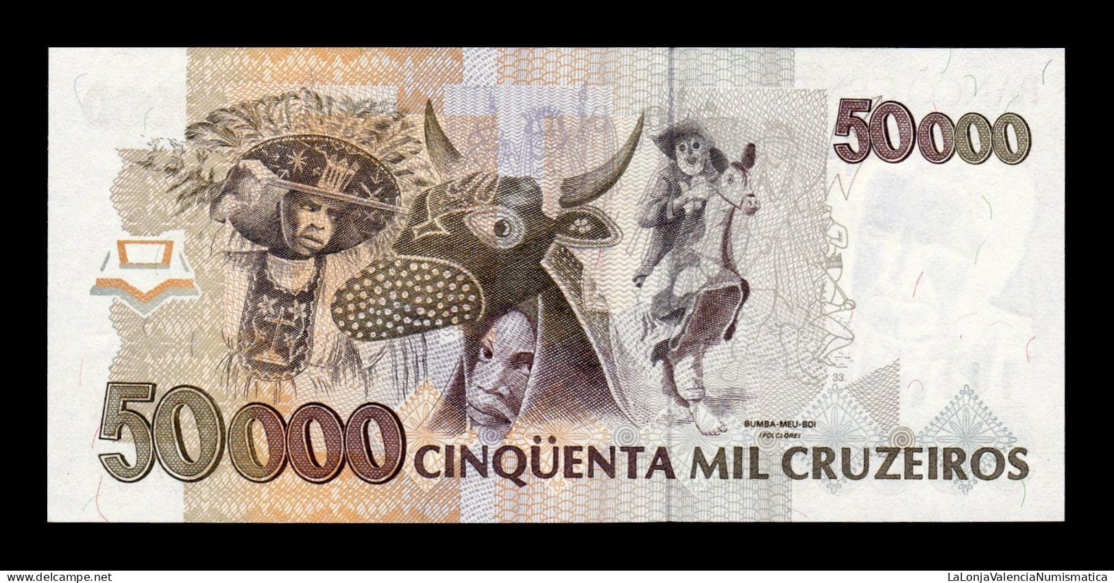 Brasil Brazil 50000 Cruzeiros ND (1991-1993) Pick 234 Sc Unc - Brazil