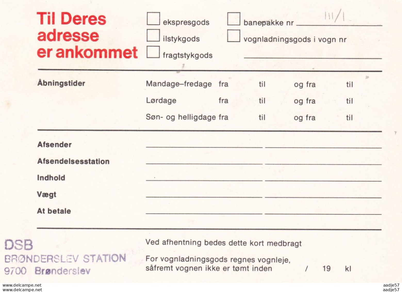 Dänemark DENMARK DSB. BREVKORT. 70 ØRE 1975 Mint - Enteros Postales