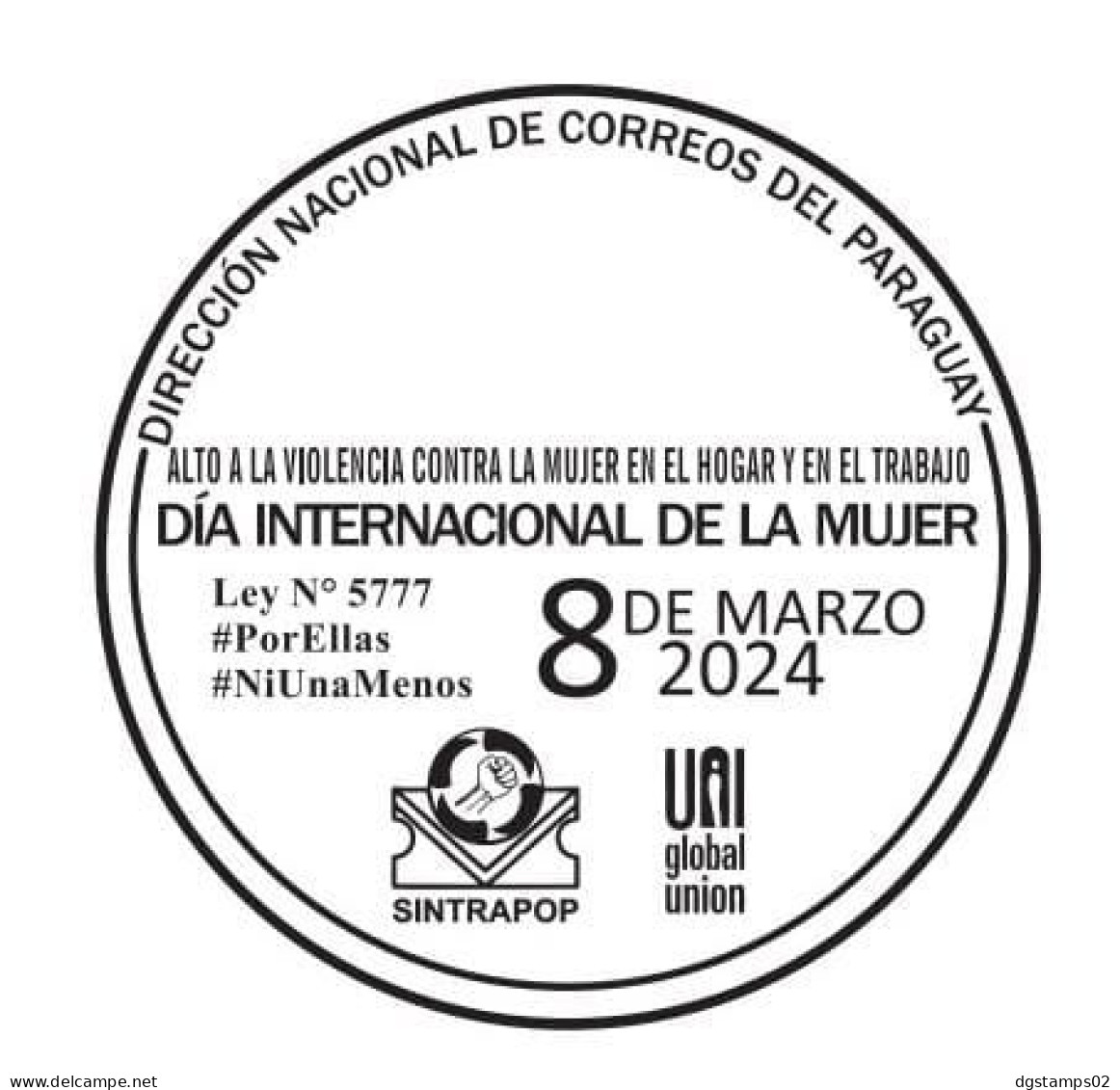 Paraguay 2024 Postmark Commemorating International Women's Day. Día Internacional De La Mujer - Paraguay