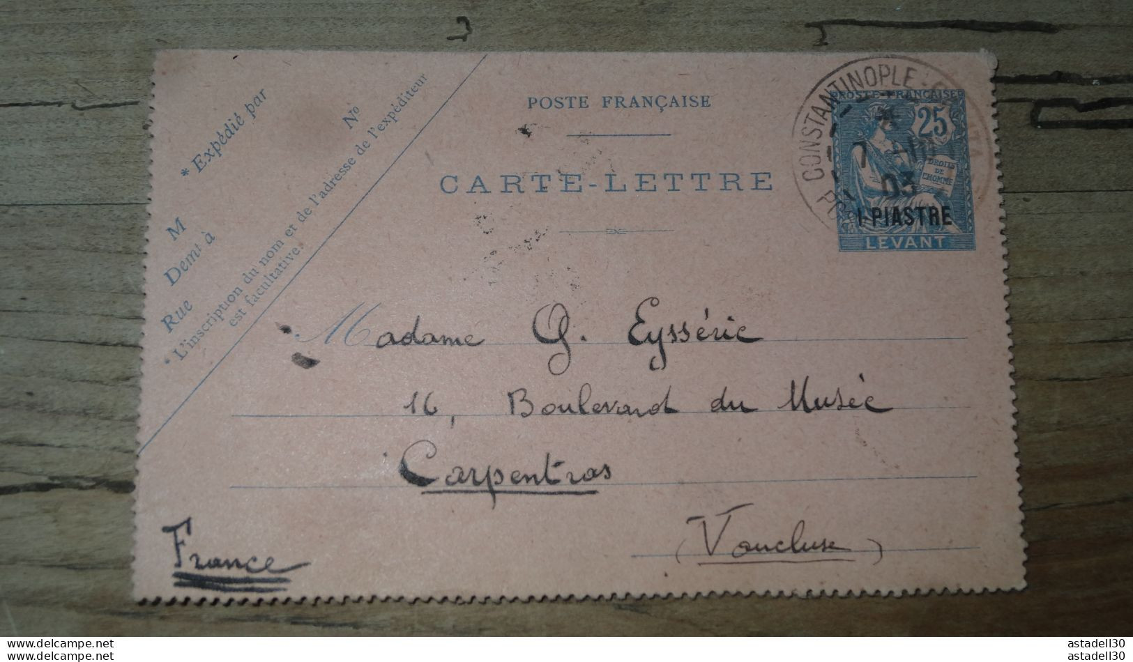 LEVANT - TURQUIE : Entier Postal Carte Lettre CONSTANTINOPLE 1903 .....Boite-2....252 - Cartas & Documentos