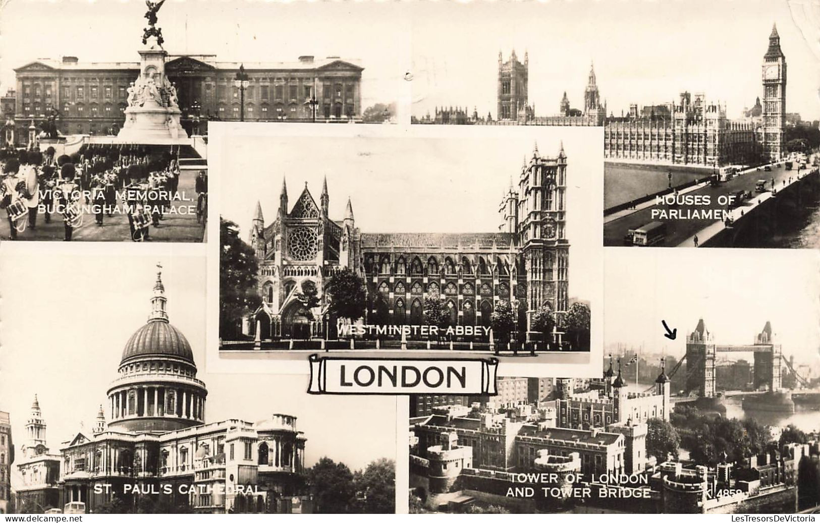 ROYAUME-UNI - Wesminster Abbay - London - Multi-vues De Différents Endroits - Carte Postale Ancienne - Trafalgar Square