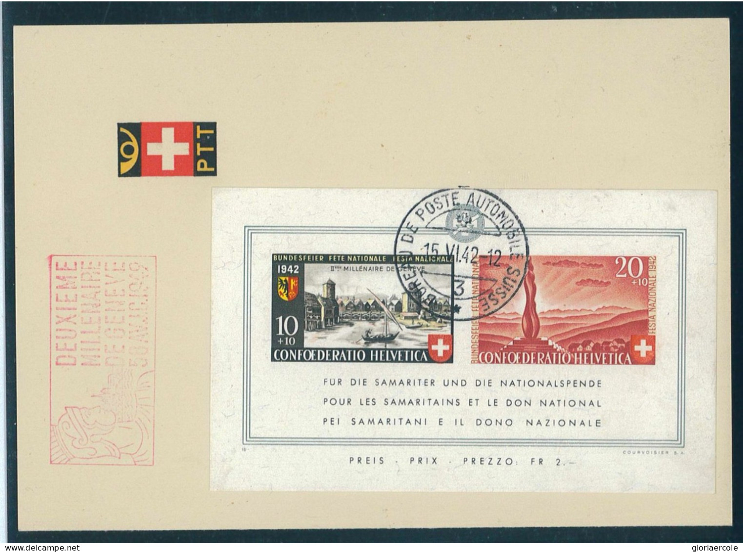 P2727 - B 19 CANCELLED FDC 15.6.1942, ON SMALL FOLDER!! - Oblitérés