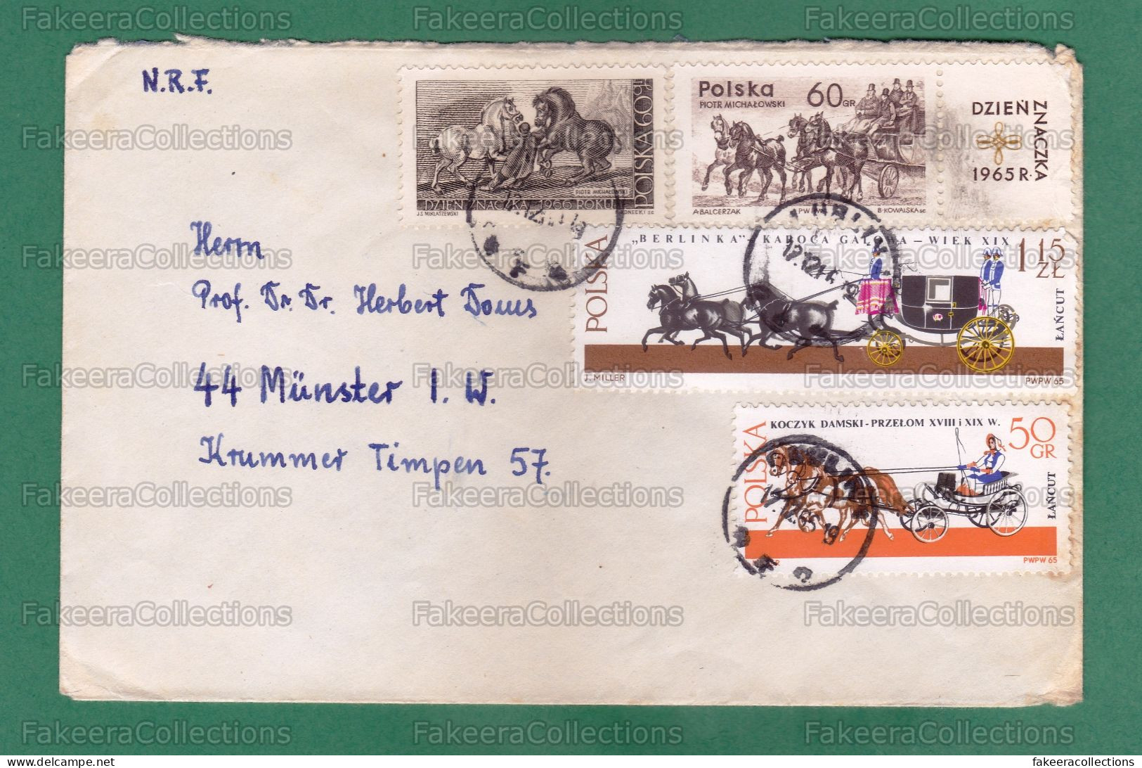 POLAND 1966 - Postal Used Letter / Cover With STABLEMAN With PERCHERON, HORSES CARRIAGES, WAGONS Stamps, Horse - As Scan - Horses