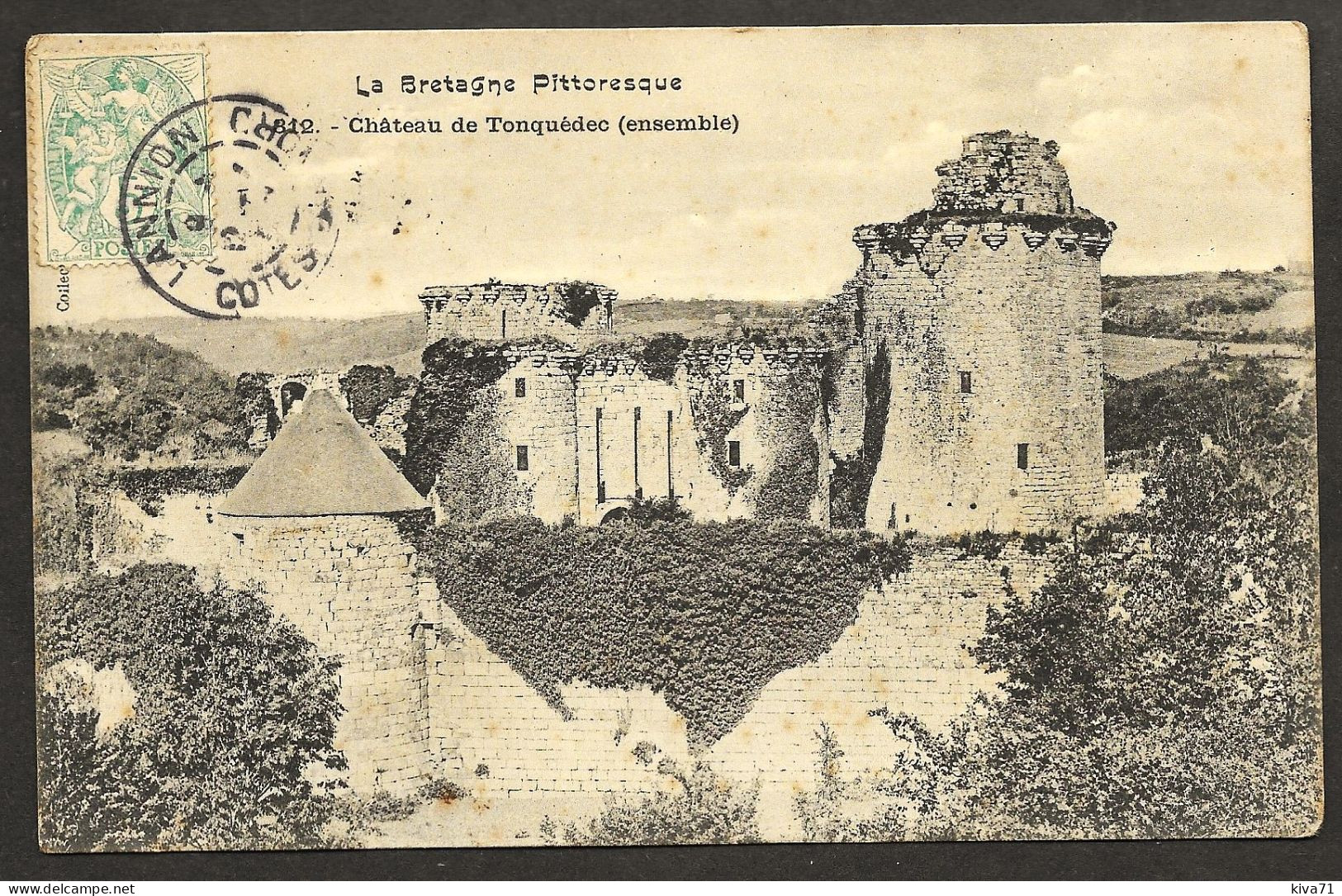 TONQUEDEC "  Le Château  "   1907            Animée - Tonquédec