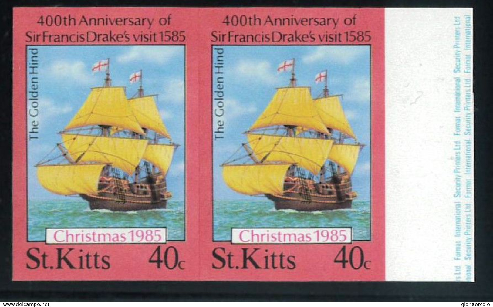 P2728 - ST. KITTS YVERT 597, MICHEL 169 CHRISTMAS 1985 IMPERF. PAIR MNH - St.Kitts And Nevis ( 1983-...)