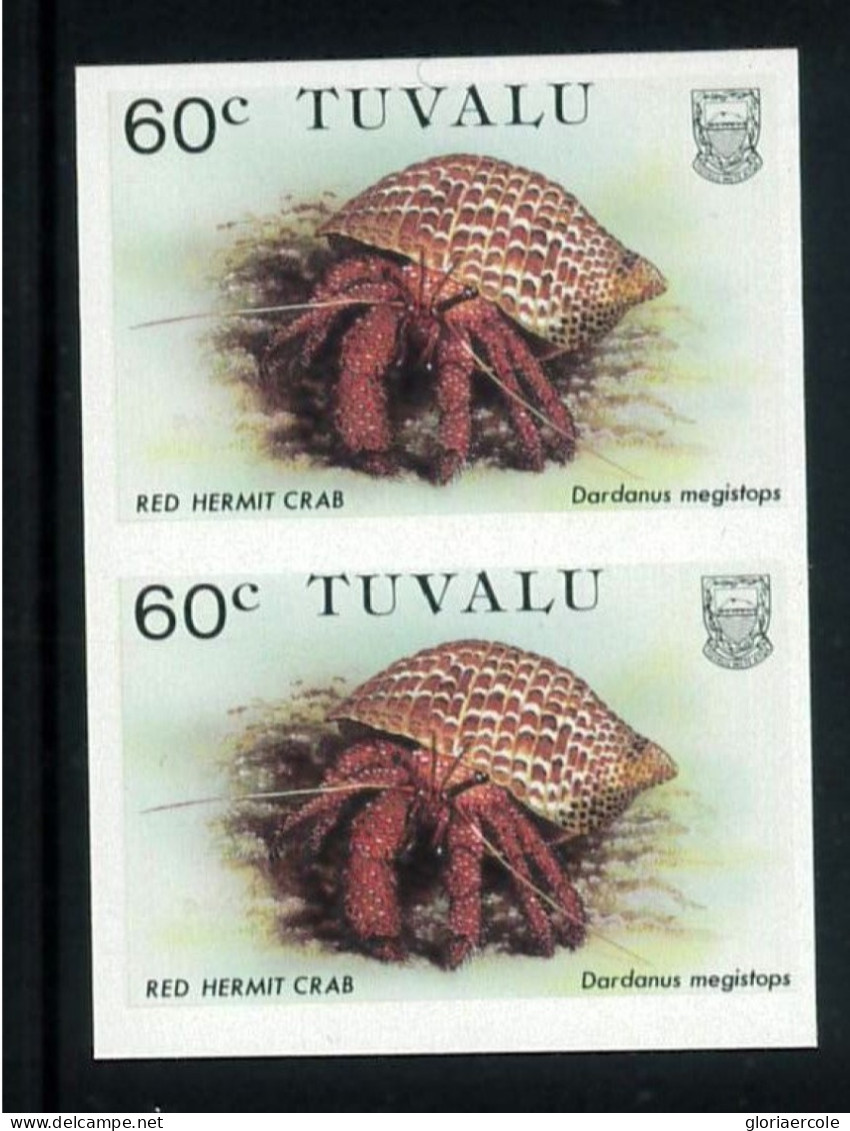 P2728 A - TUVALU YVERT 358 IMPERF PAIR RED CRAB MNH - Tuvalu