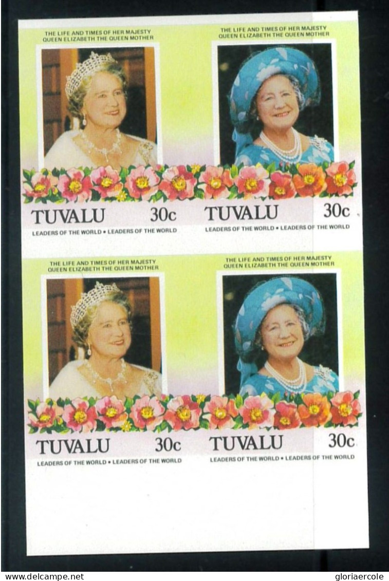 P2728 B - TUVALU YVERT 321-2 IMPERF PAIR, QUEEN MOTHER MNH - Tuvalu