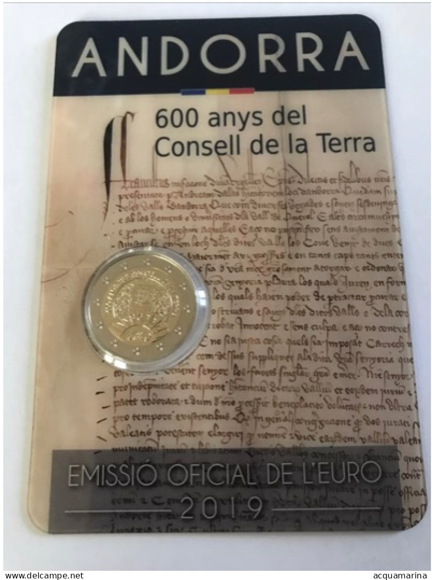 2 EURO COMMEMORATIVO ANDORRA 2019 Consell De La Terra - Andorra