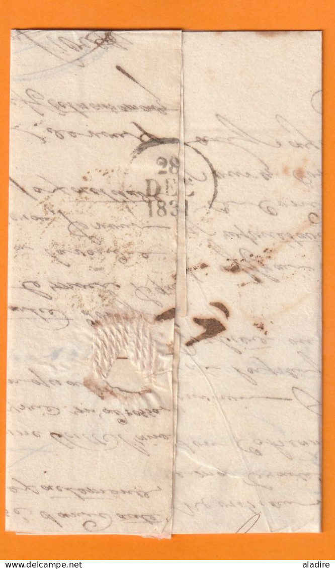 1831 - Cursive 8 LAVELANET, Ariège Sur Lettre  Postée à STE COLOMBE  Vers LIMOUX, Aude - Dateur En Arrivée - Laine - 1801-1848: Voorlopers XIX