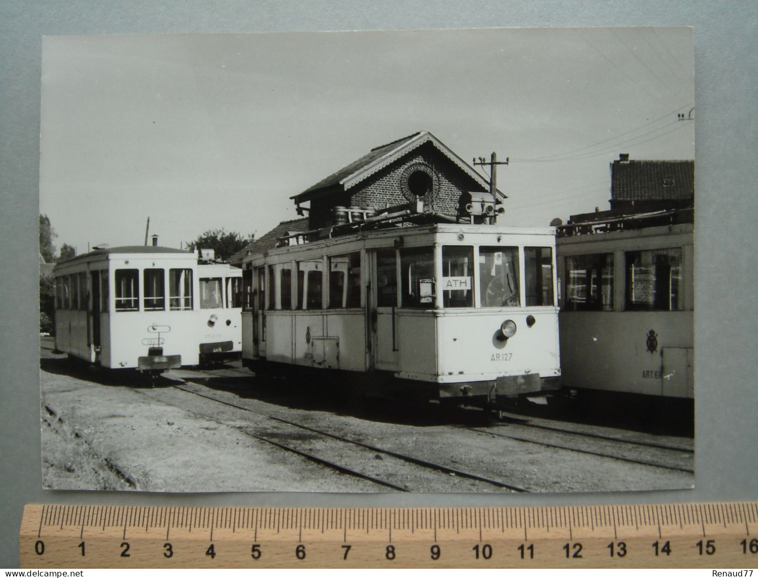 Photo Cliché J. BAZIN - Frasnes - Tram - Tramway - Ligne ATH - Frasnes-lez-Anvaing