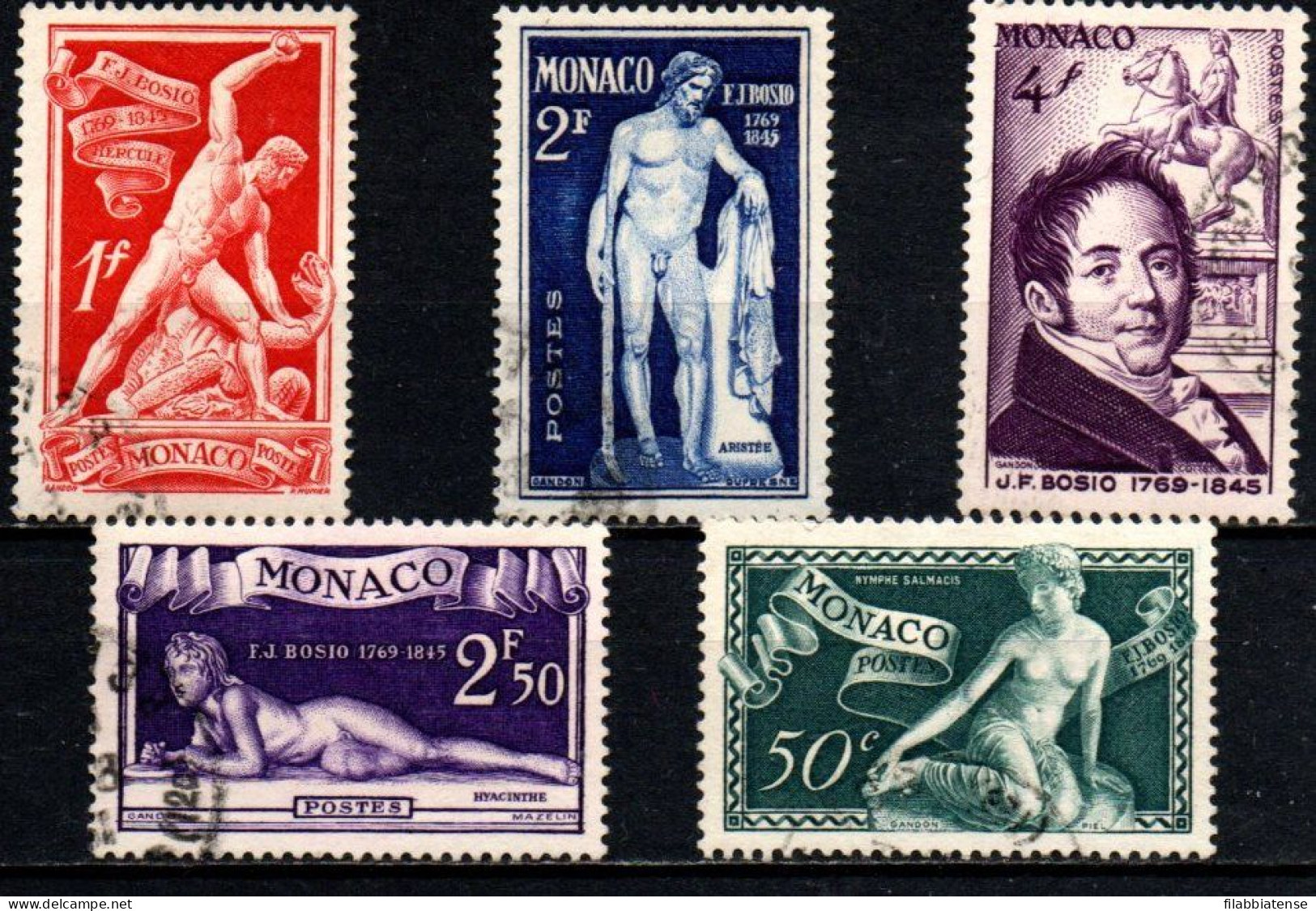 1948 - Monaco 314/18 Scultore F.J. Bosio        ---- - Gebruikt