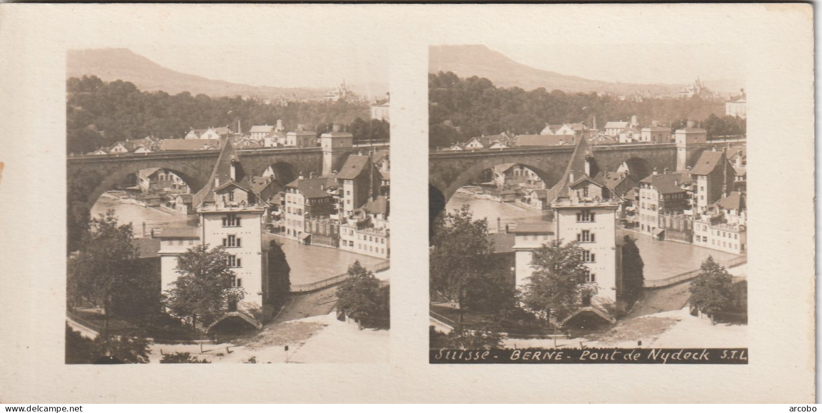 Suisse Berne Pont De Nydock - Cartes Stéréoscopiques