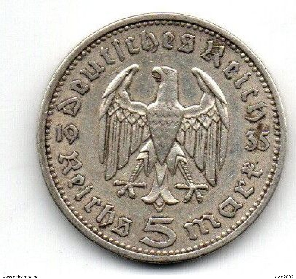 Deutsches Reich - 5 Mark - 1935 - A - Silber - Hindenburg - 5 Reichsmark