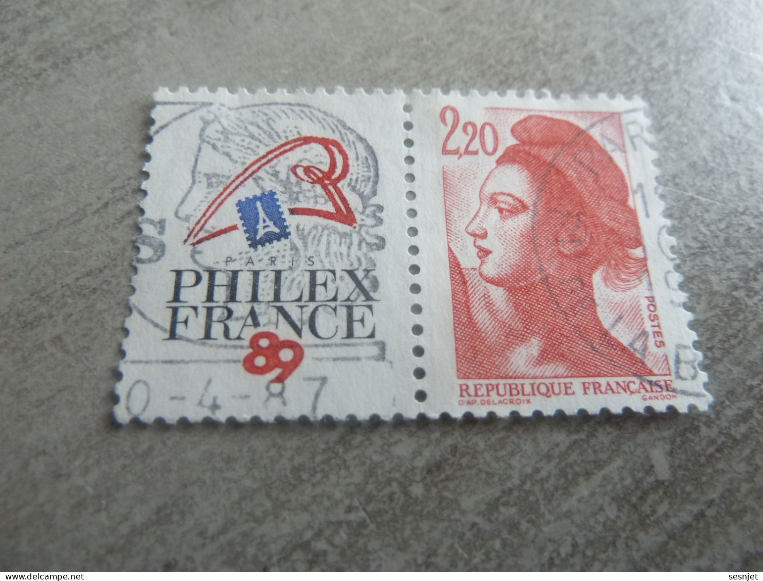 Liberté De Gandon - Philexfrance 89 - 2f.20 - Yt 2461 (2376) - Rouge - Oblitéré - Année 1987 - - 1982-1990 Vrijheid Van Gandon