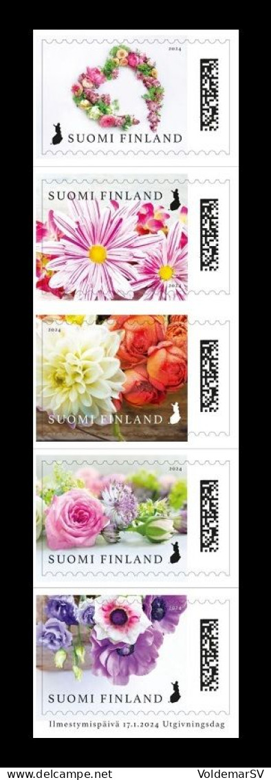 Finland 2024 Mih. 2876/80 Valentine's Day. Blossoming Friendship. Flora. Flowers MNH ** - Ungebraucht