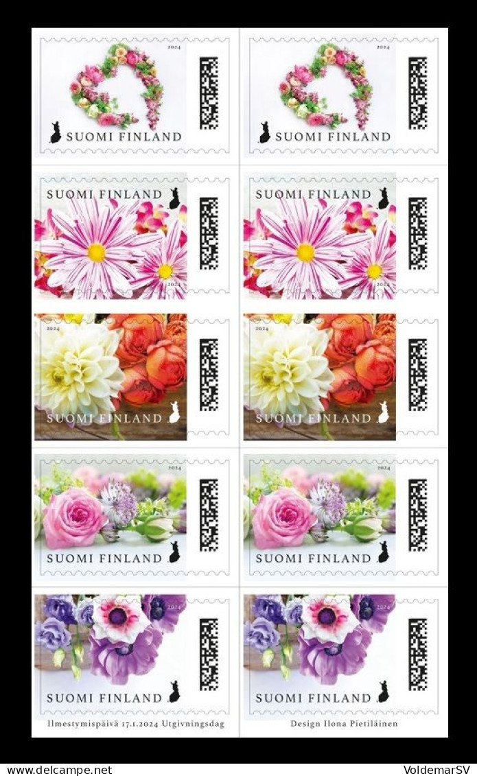 Finland 2024 Mih. 2876/80 Valentine's Day. Blossoming Friendship. Flora. Flowers (booklet) MNH ** - Ongebruikt