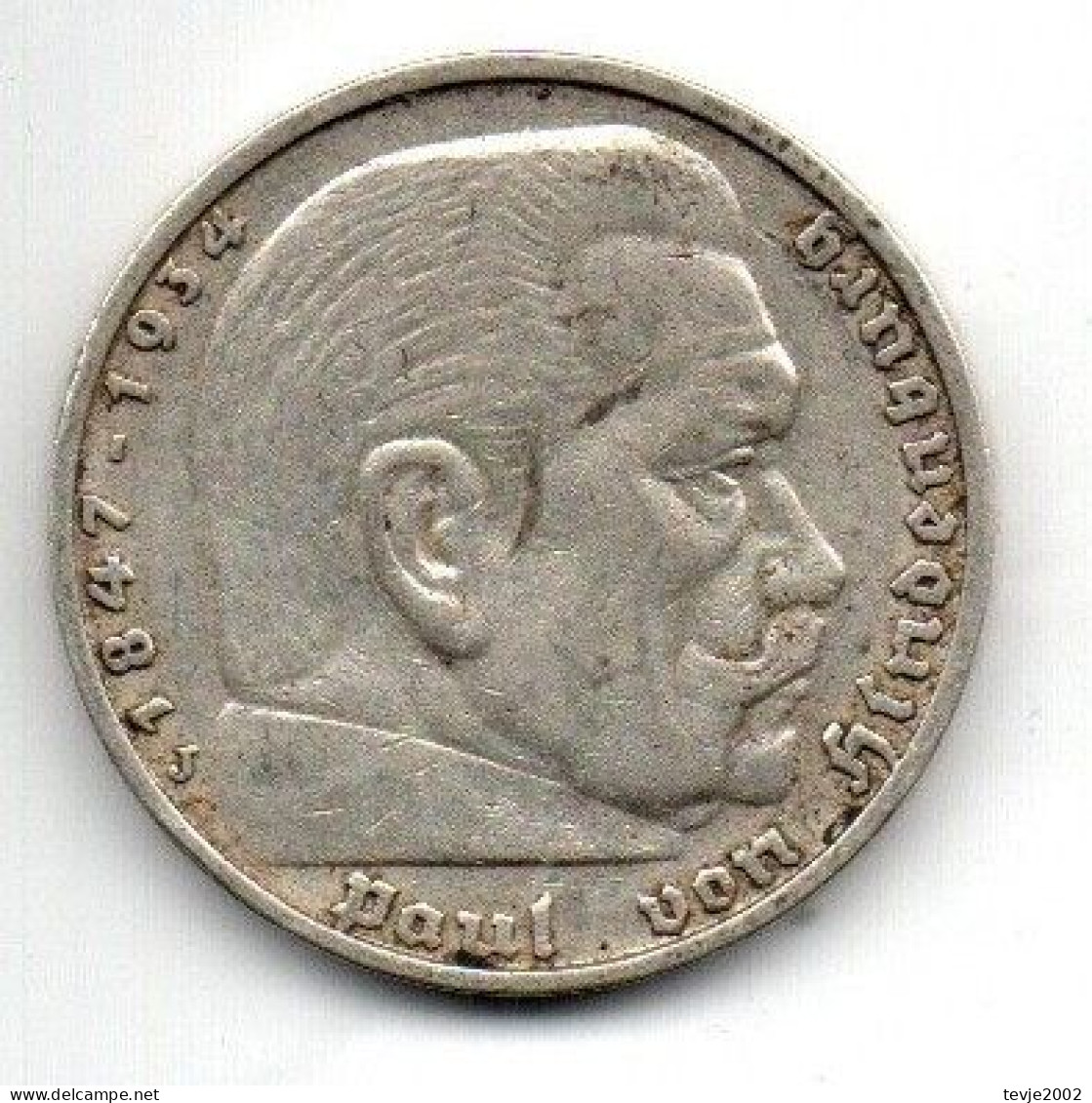 Deutsches Reich - 5 Mark - 1935 - J - Silber - Hindenburg - 5 Reichsmark